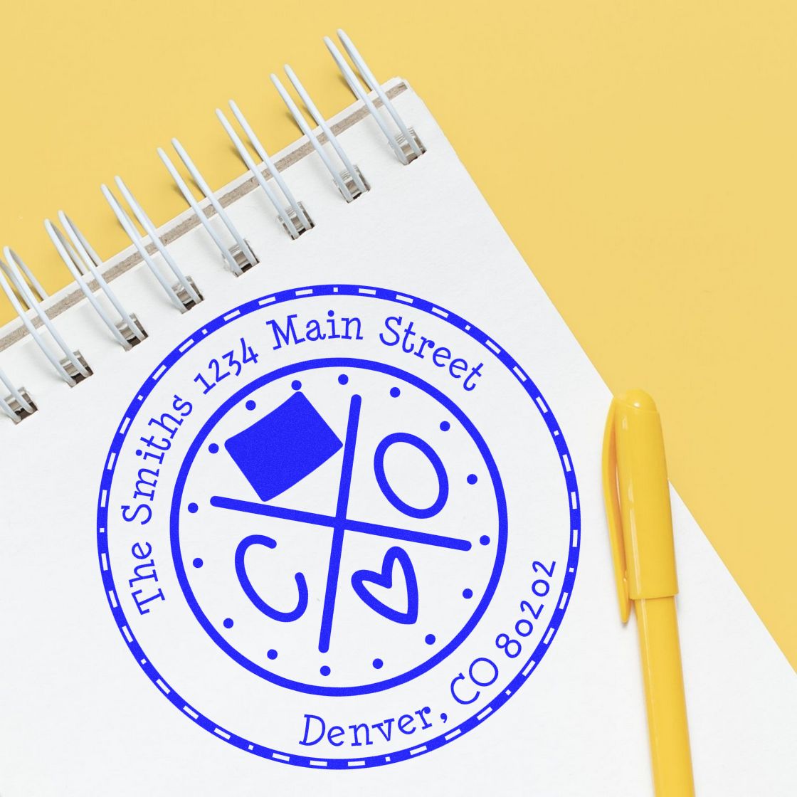 Wooden Handle Round Colorado State Cross Customized Mail Rubber Stamp - Engineer Seal Stamps