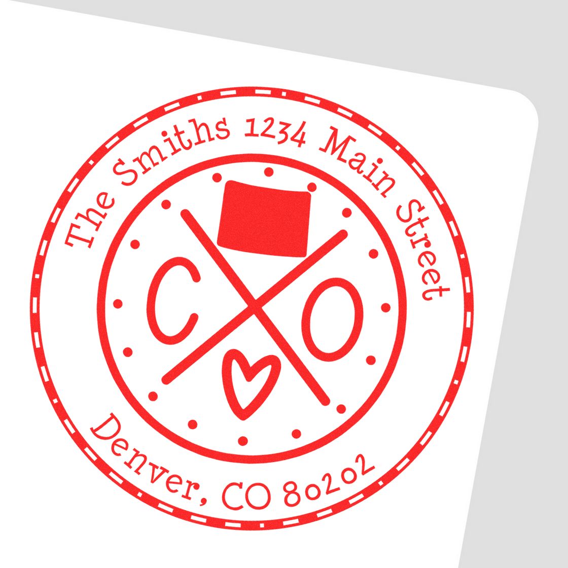Wooden Handle Round Colorado State Cross Customized Mail Rubber Stamp - Engineer Seal Stamps