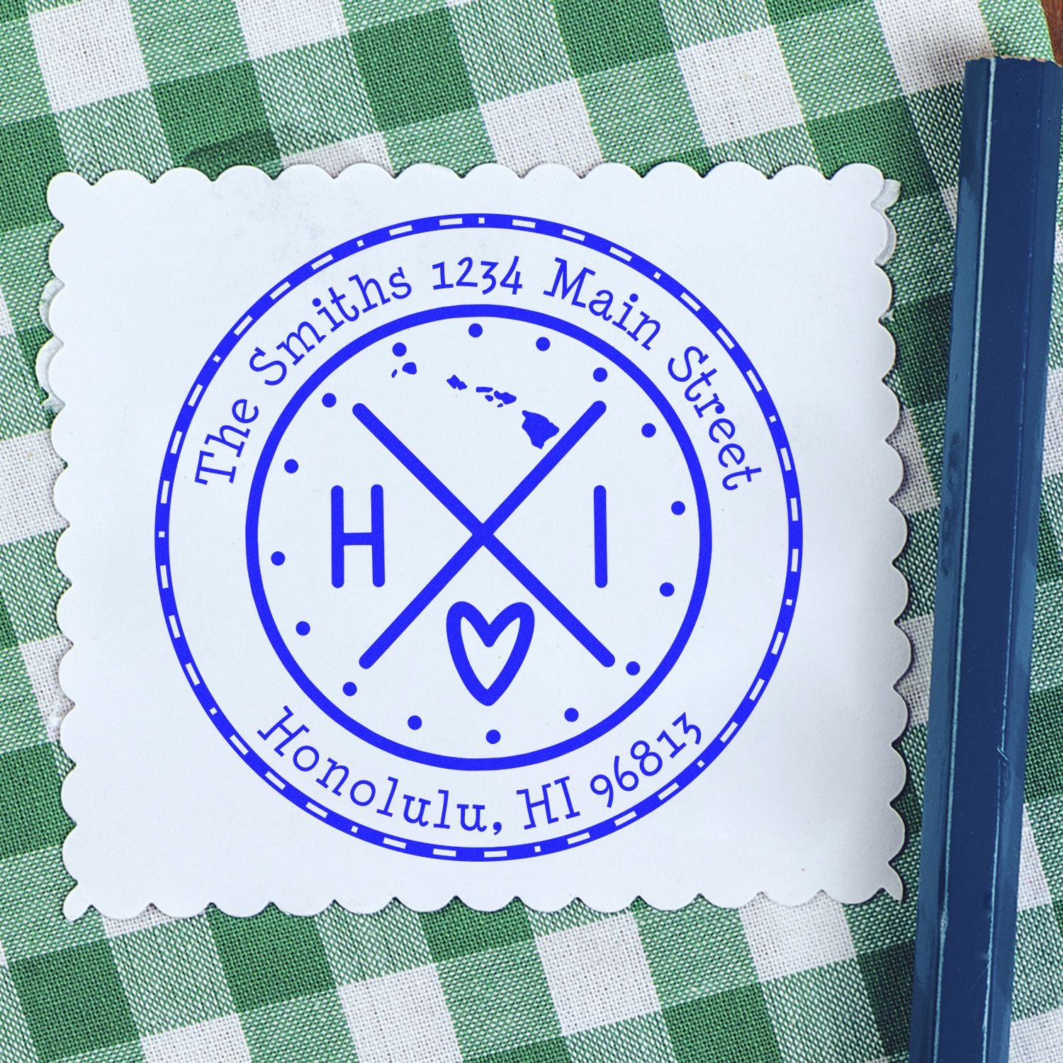 Slim Hawaii State Cross Custom Home Address For Envelopes Stamp - Engineer Seal Stamps