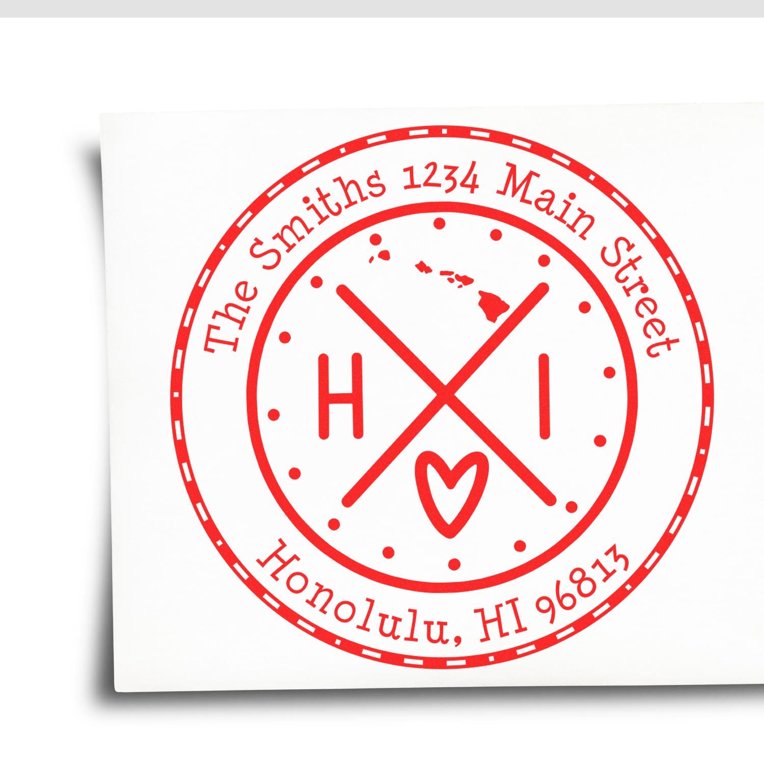 Slim Hawaii State Cross Custom Home Address For Envelopes Stamp - Engineer Seal Stamps