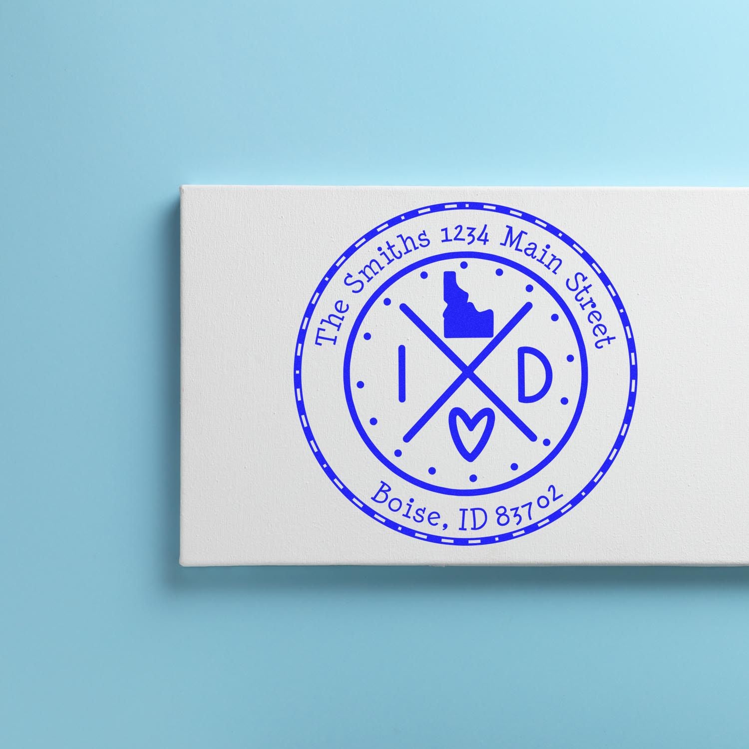 Wooden Handle Round Idaho State Cross Customized Mailing Rubber Stamp - Engineer Seal Stamps