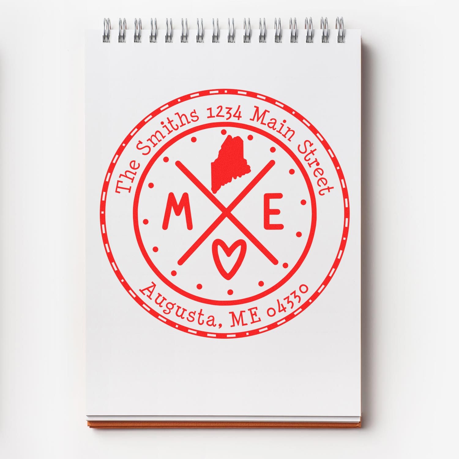 Slim Maine State Cross Custom Mail Pre-Inked Stamp - Engineer Seal Stamps