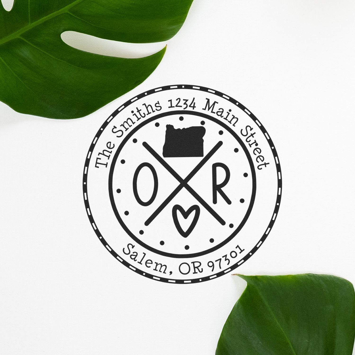 Round PSI Oregon State Cross Customizable Name and Address Stamp - Engineer Seal Stamps