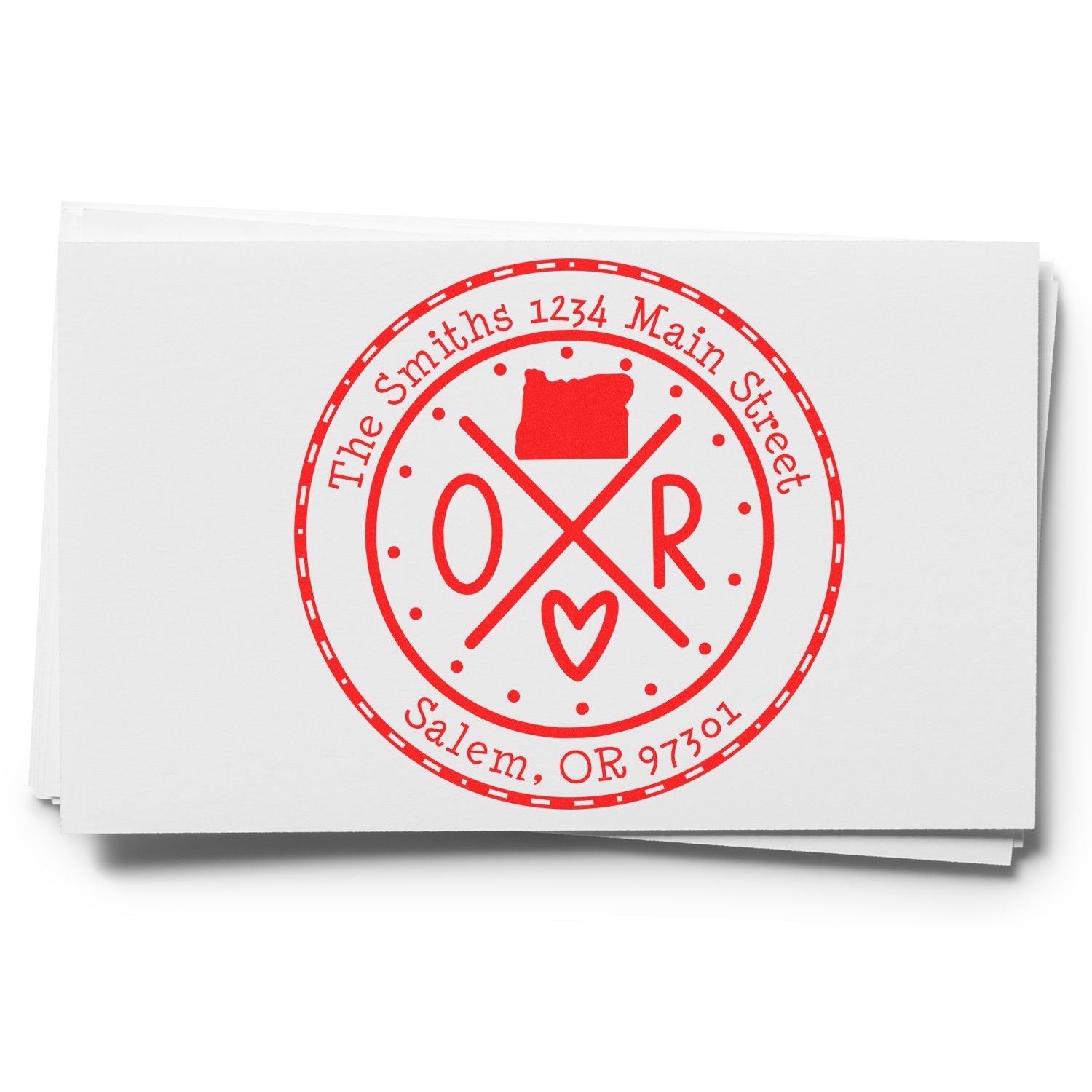 Round PSI Oregon State Cross Customizable Name and Address Stamp - Engineer Seal Stamps