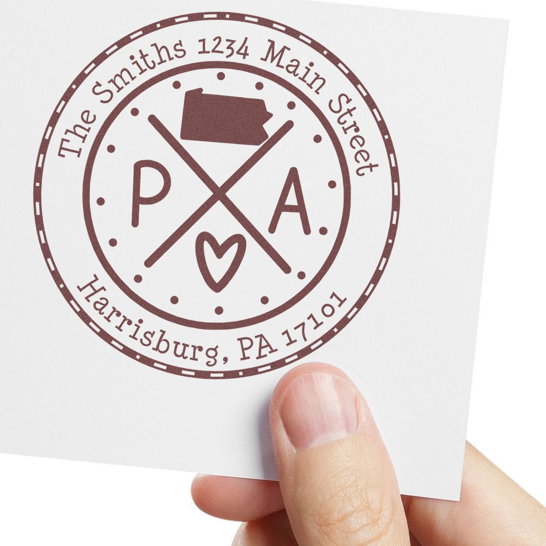 Round PSI Pennsylvania State Cross Customizable Name and Address Stamper - Engineer Seal Stamps