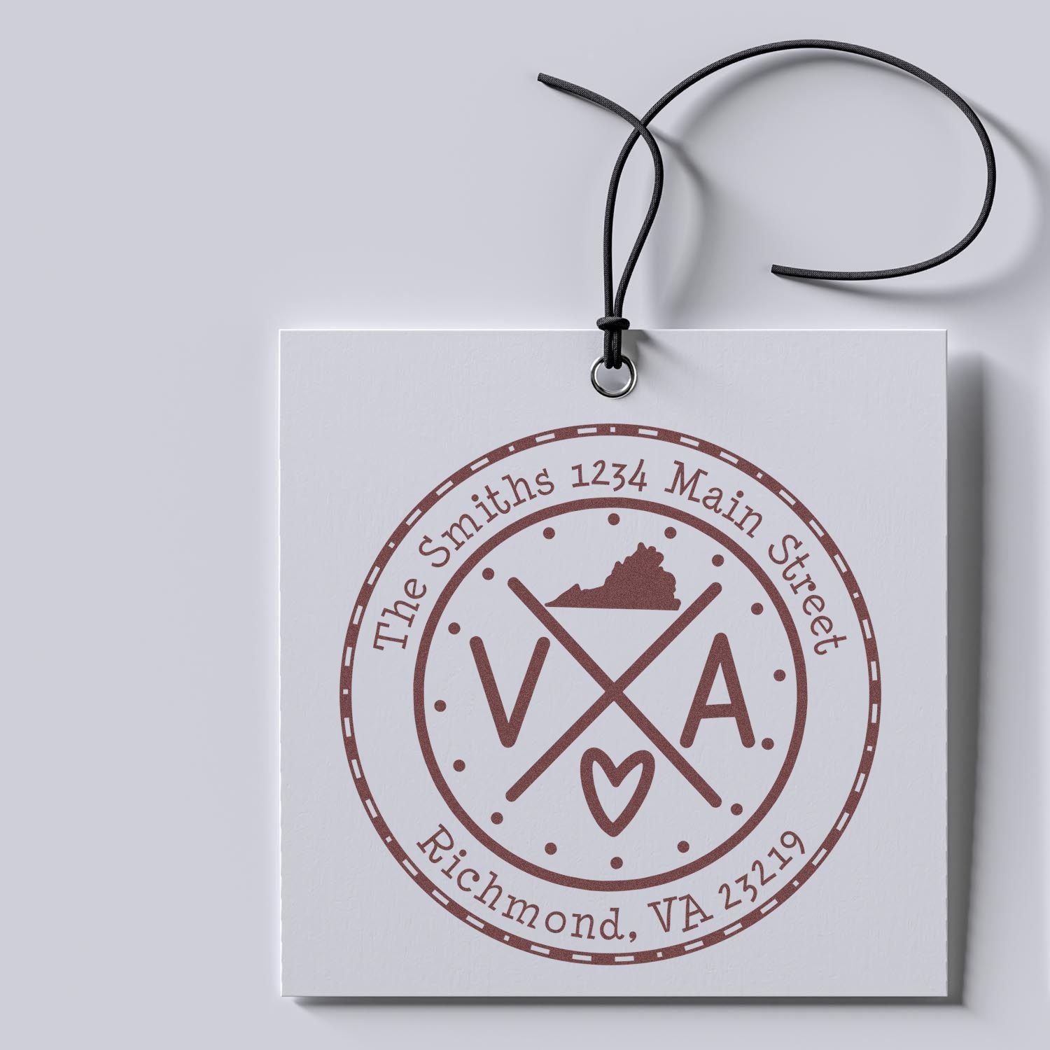 Round PSI Virginia State Cross Customizable Return Address Stamp - Engineer Seal Stamps