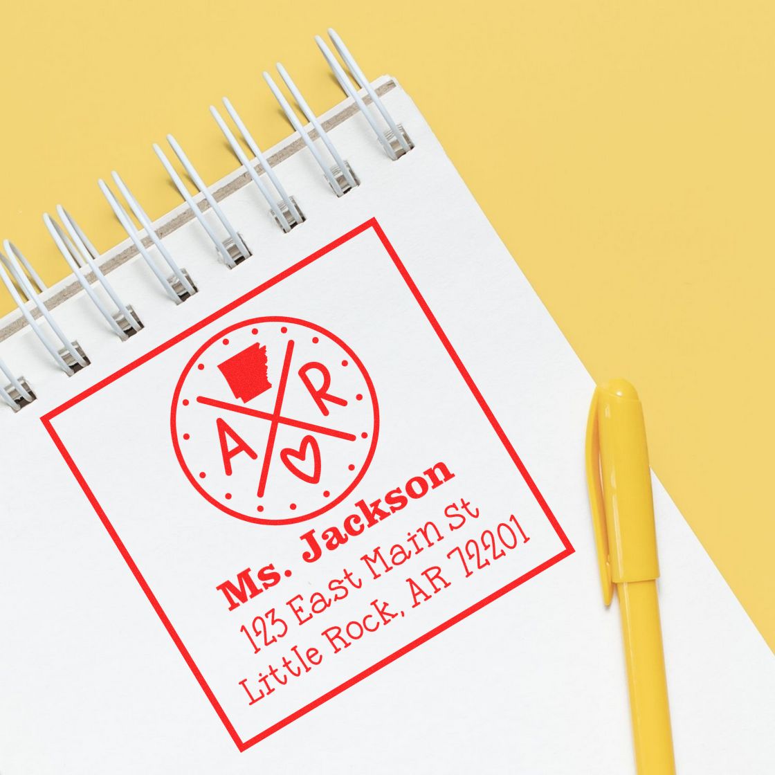 Slim Arkansas State Cross Customizable Mail Stamp - Engineer Seal Stamps