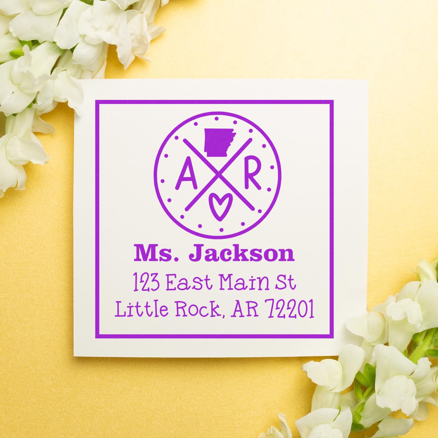 Slim Arkansas State Cross Customizable Mail Stamp - Engineer Seal Stamps