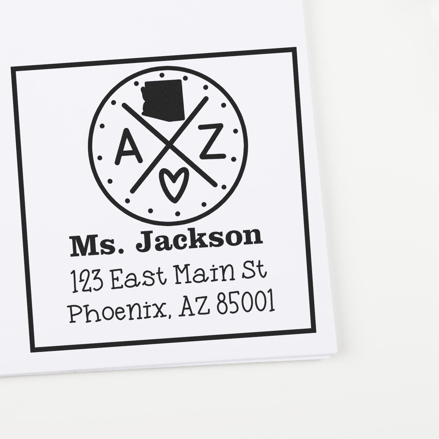 Self-Inking Arizona State Cross Customized Home Address for Envelopes Stamper - Engineer Seal Stamps
