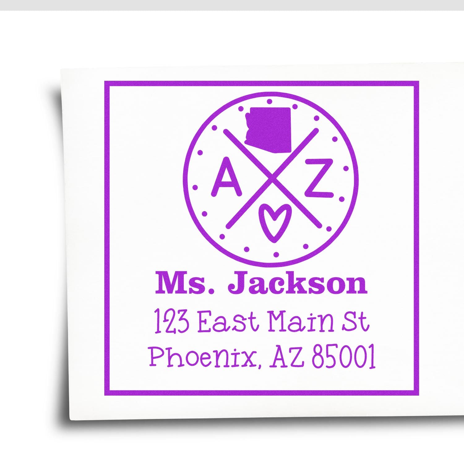 Slim Arizona State Cross Customizable Mailing Pre-Inked Stamp - Engineer Seal Stamps