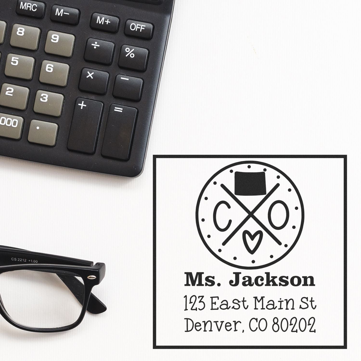 Self-Inking Colorado State Cross Customized Address Label Stamper - Engineer Seal Stamps