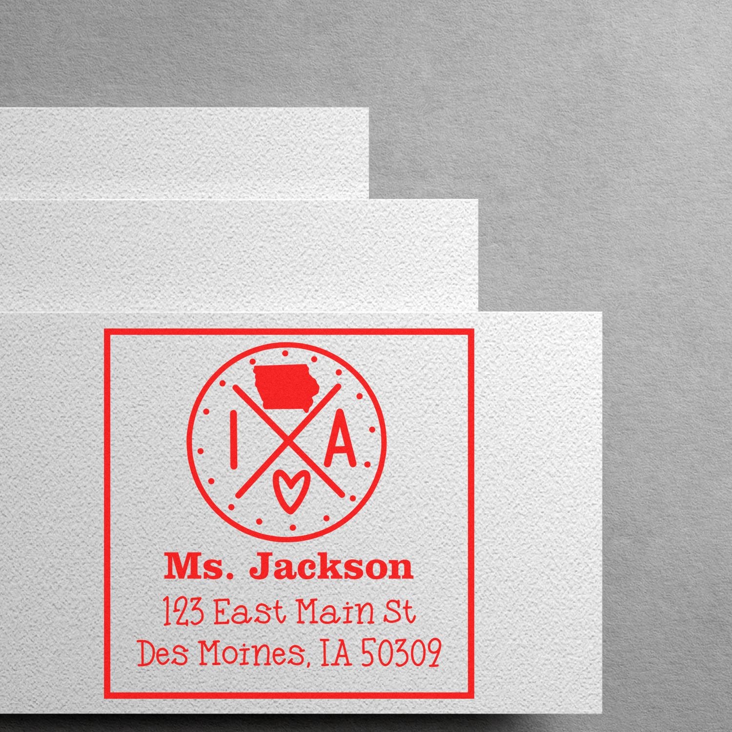 PSI Pre-Inked Iowa State Cross Customizable Home Address Stamp - Engineer Seal Stamps