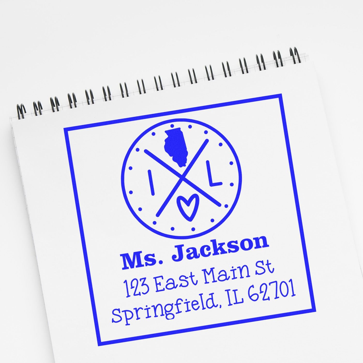 Slim Illinois State Cross Customizable Address Return Stamp - Engineer Seal Stamps