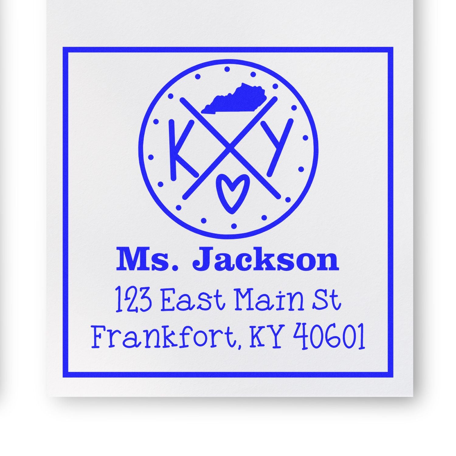 PSI Pre-Inked Kentucky State Cross Customizable Home Address Rubber Stamp - Engineer Seal Stamps