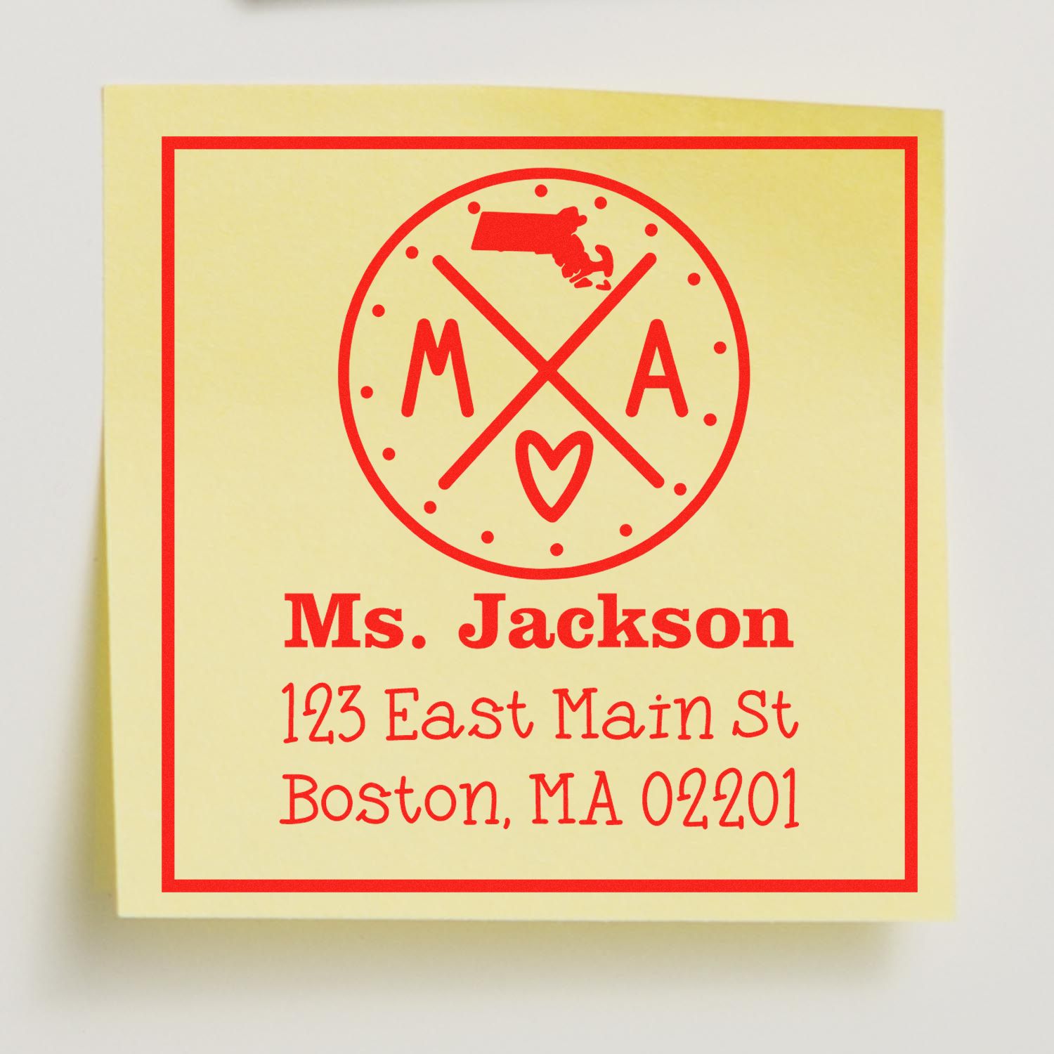 Self-Inking Massachusetts State Cross Customizable Mail Stamper - Engineer Seal Stamps