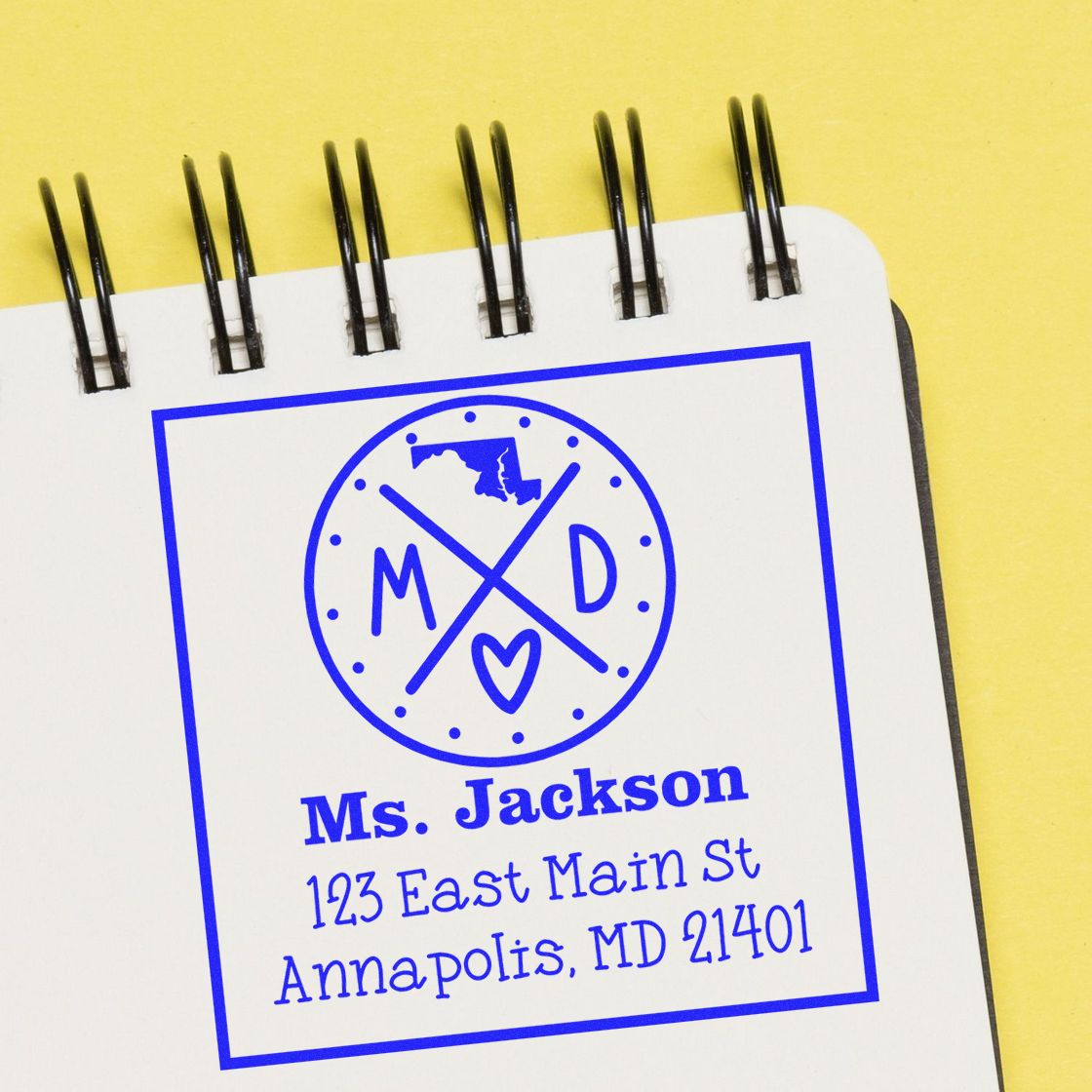 Self-Inking Maryland State Cross Customizable Mail Stamp - Engineer Seal Stamps