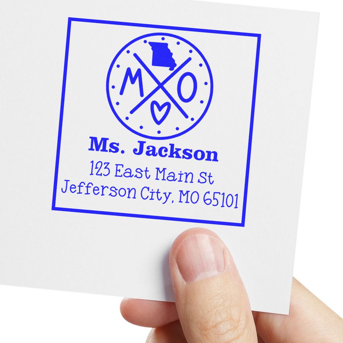 Wood Handle Missouri State Cross Customizable Mailing Stamp - Engineer Seal Stamps