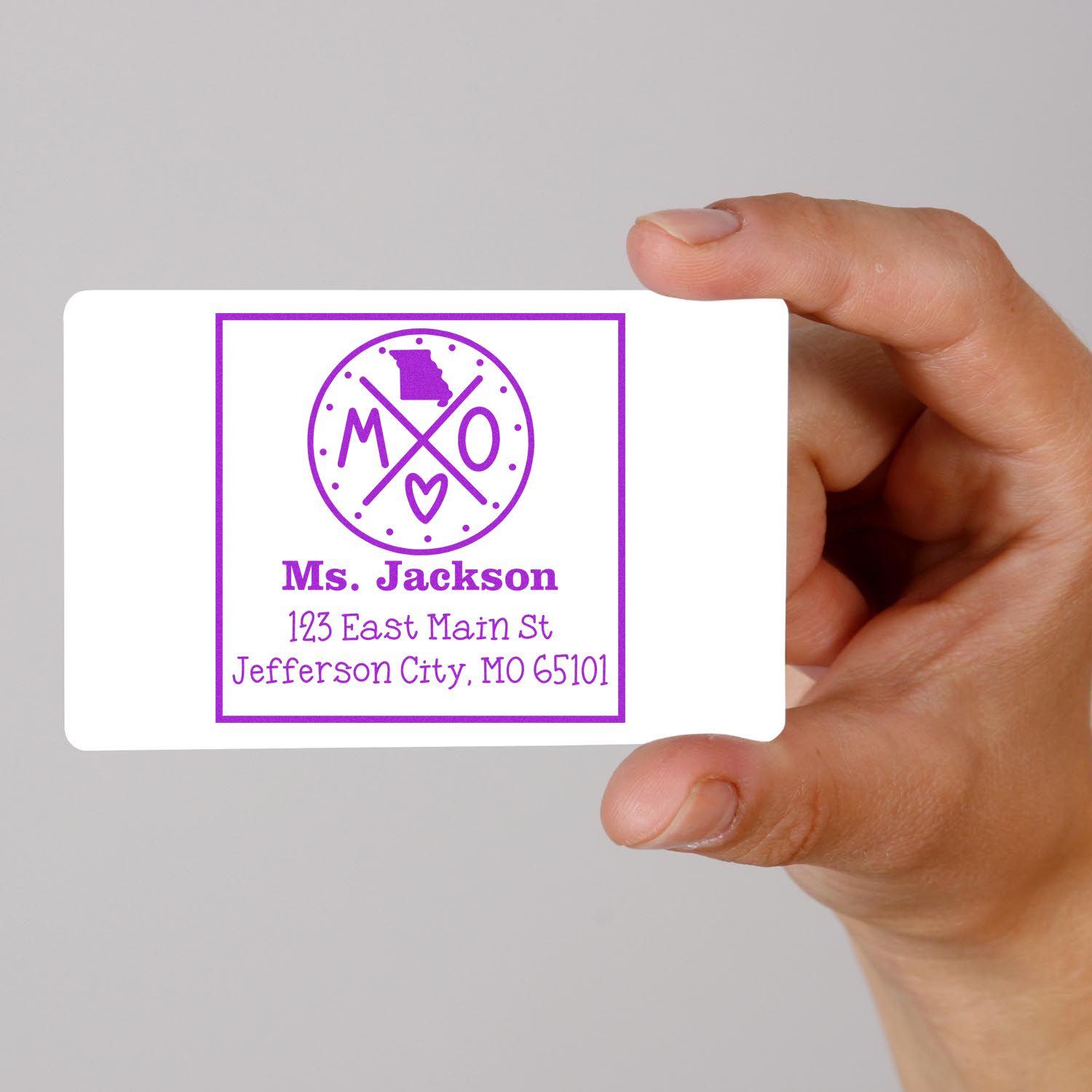 Slim Missouri State Cross Customizable Home Address for Envelopes Stamp - Engineer Seal Stamps
