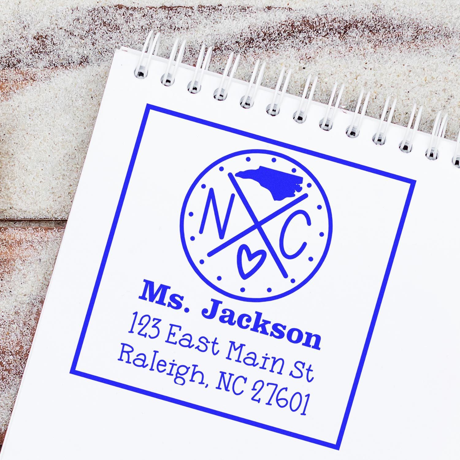 PSI Pre-Inked North Carolina State Cross Customizable Home Address for Envelopes Stamp - Engineer Seal Stamps