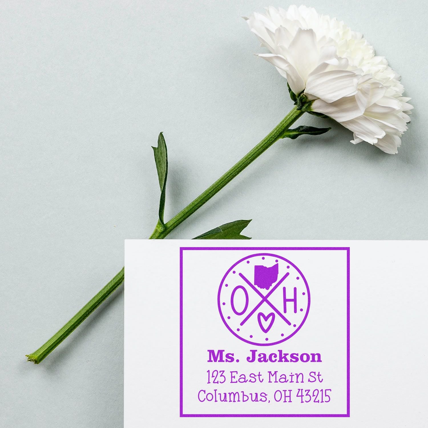 Self-Inking Ohio State Cross Customizable Mail Address Stamp - Engineer Seal Stamps