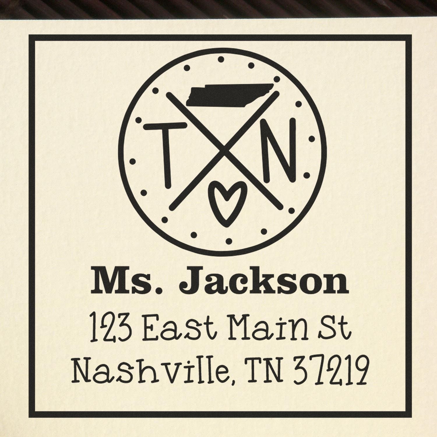 Slim Tennessee State Cross Custom-Made Mailing Pre-Inked Stamp - Engineer Seal Stamps