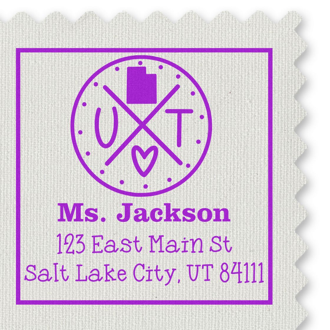 PSI Pre-Inked Utah State Cross Custom-Made Return Address Rubber Stamp - Engineer Seal Stamps
