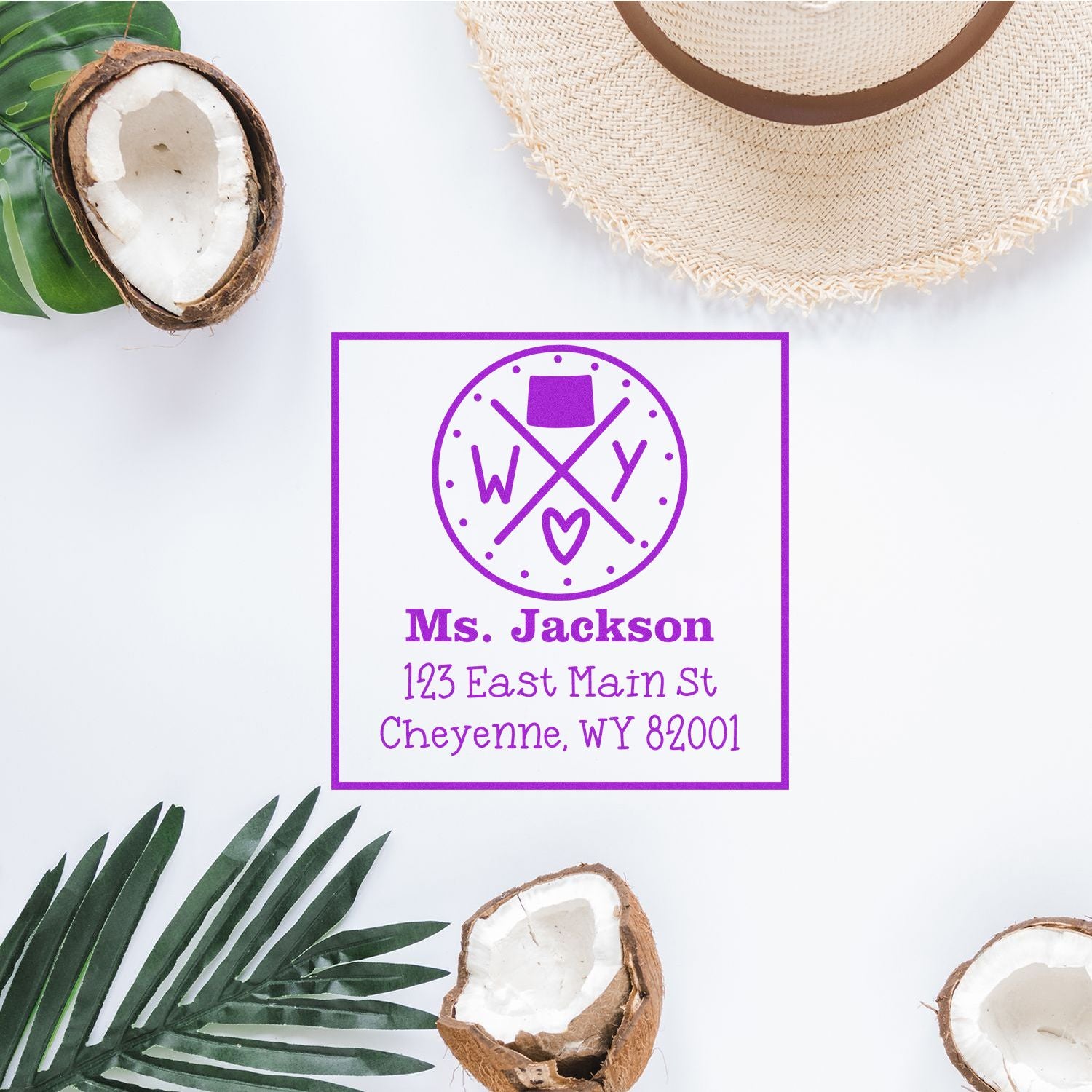 Self-Inking Wyoming State Cross Custom-Made Return Address Stamp - Engineer Seal Stamps