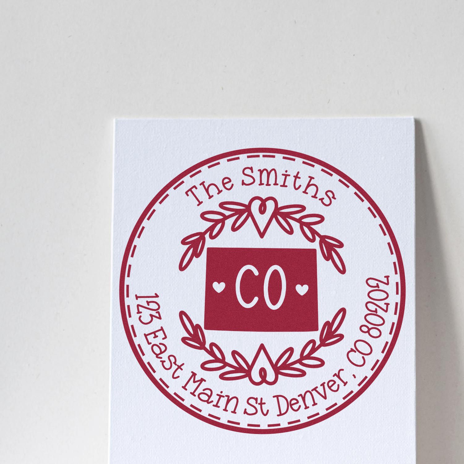 Self-Inking Round Colorado State Wreath Custom-Made Address Label Stamp - Engineer Seal Stamps