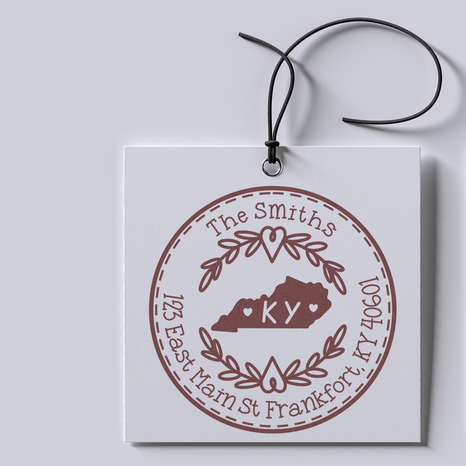 Round PSI Kentucky State Wreath Customized Mail Stamper - Engineer Seal Stamps