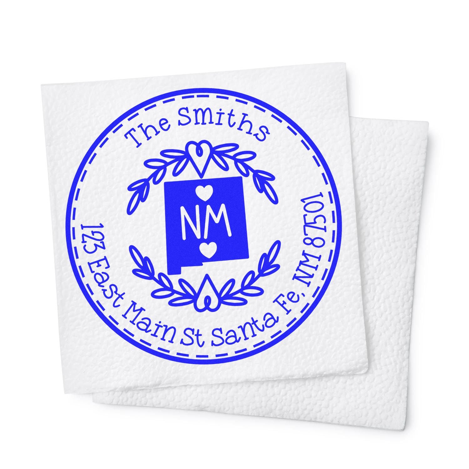 Round PSI New Mexico State Wreath Customized New Home Address Stamp - Engineer Seal Stamps