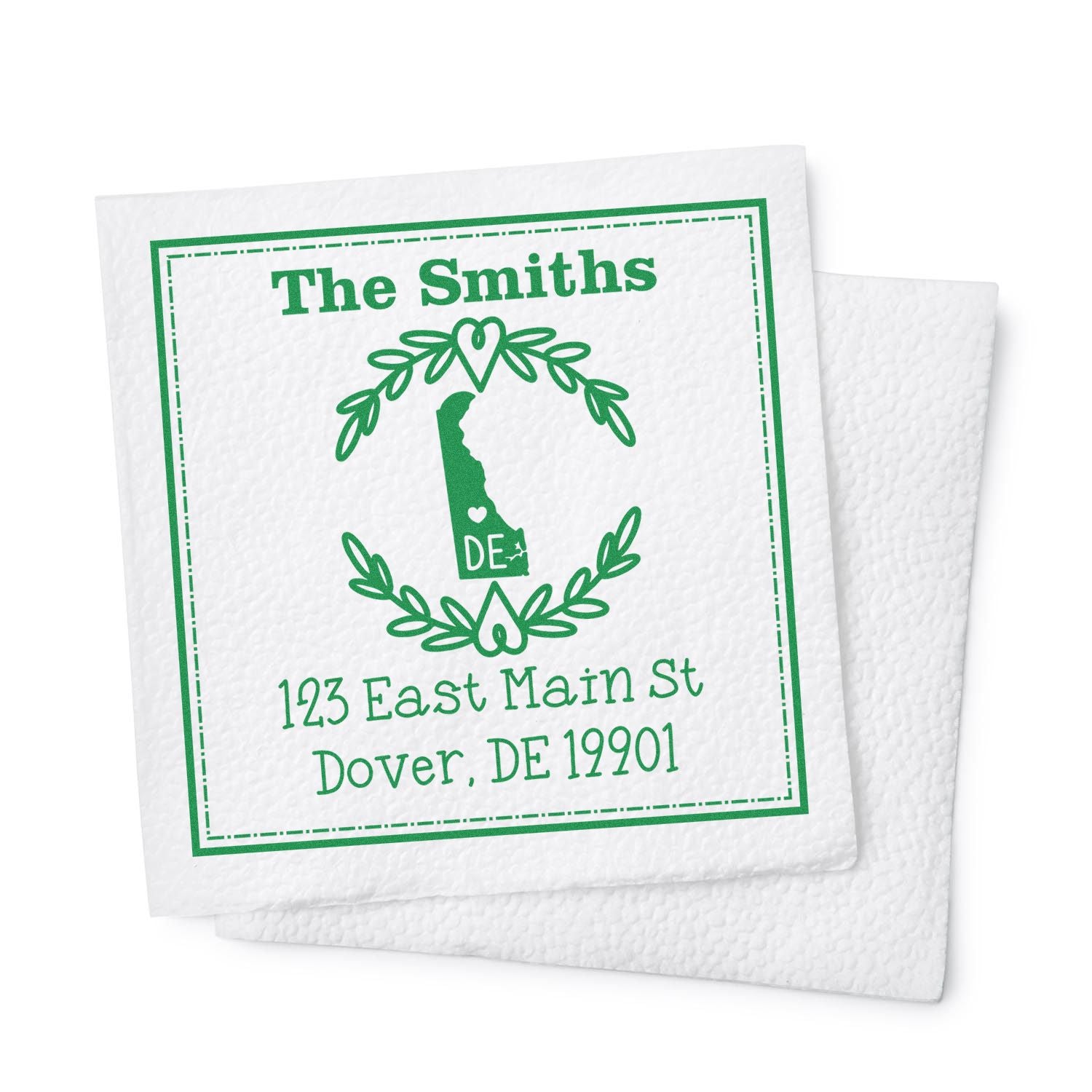 Self-Inking Delaware State Wreath Custom-Made Mail Stamp - Engineer Seal Stamps