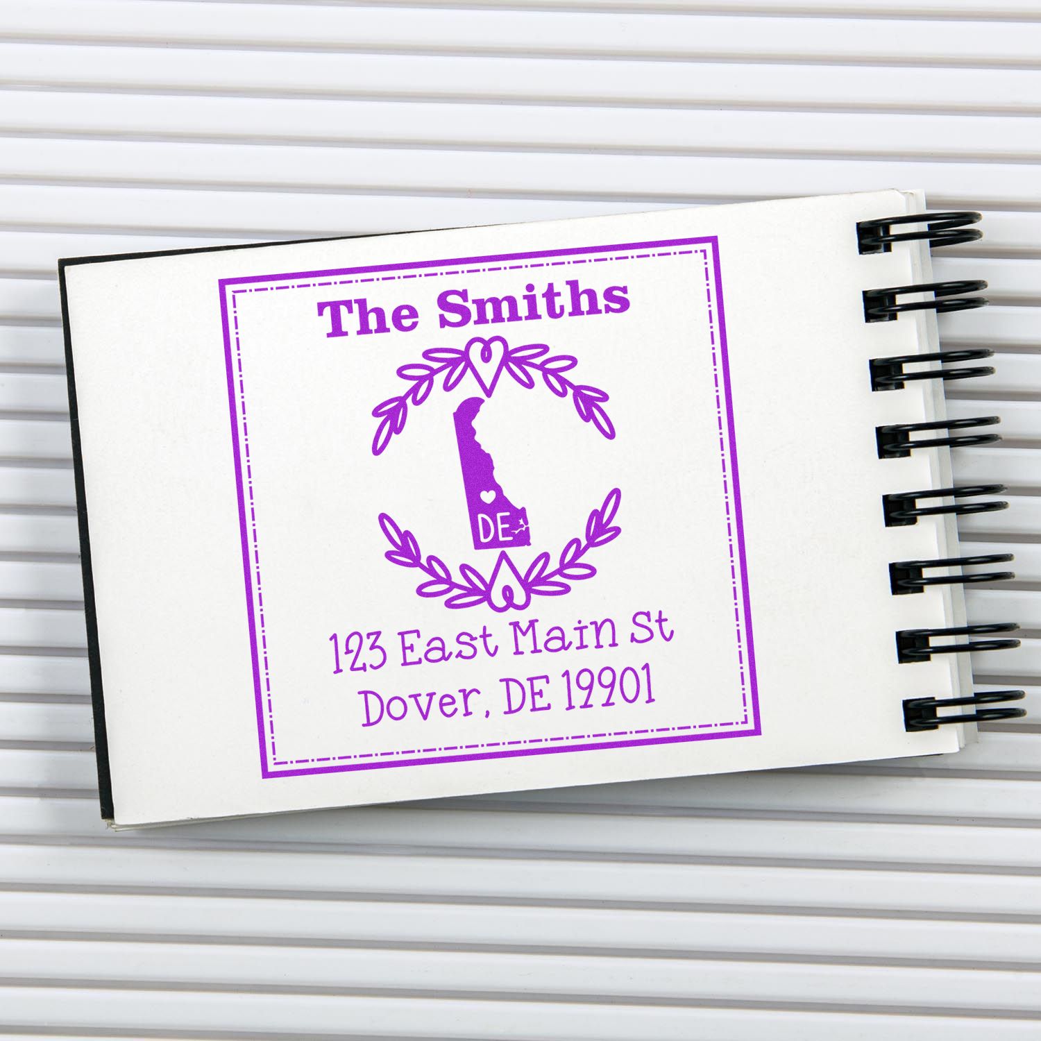 PSI Pre-Inked Delaware State Wreath Custom-Made New Home Address Rubber Stamp - Engineer Seal Stamps