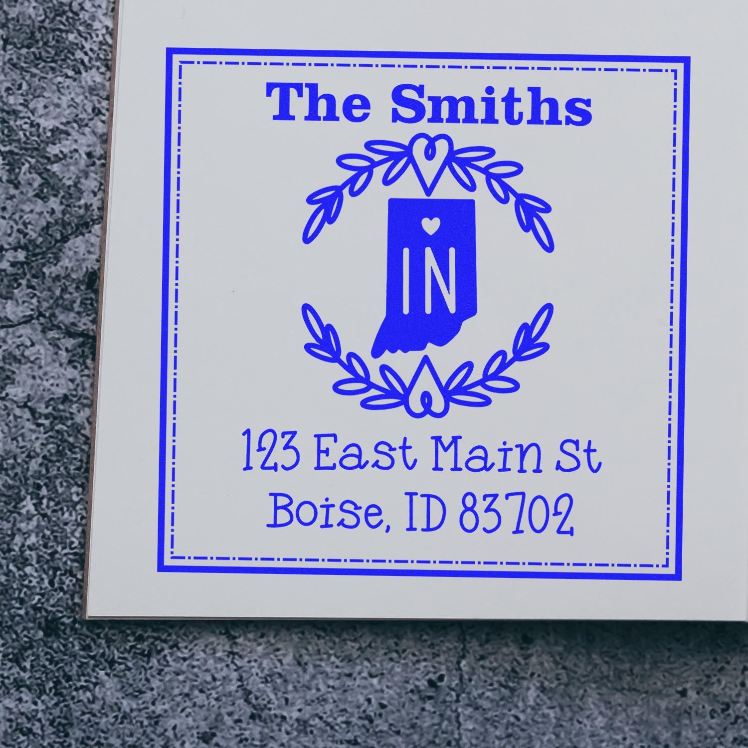 Slim Idaho State Wreath Custom-Made New Address Pre-Inked Stamp - Engineer Seal Stamps