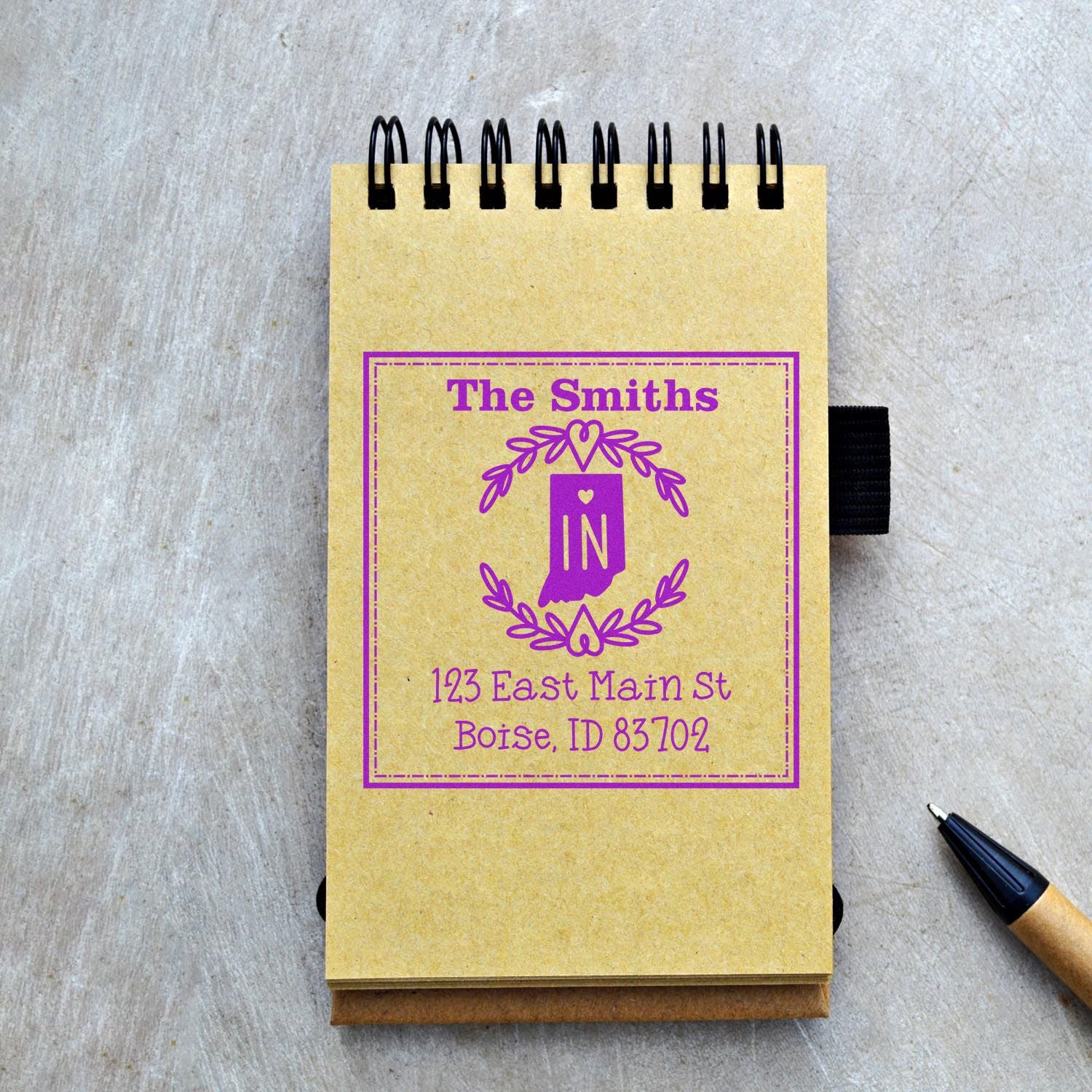 PSI Pre-Inked Idaho State Wreath Custom-Made Mailing Address Stamp - Engineer Seal Stamps