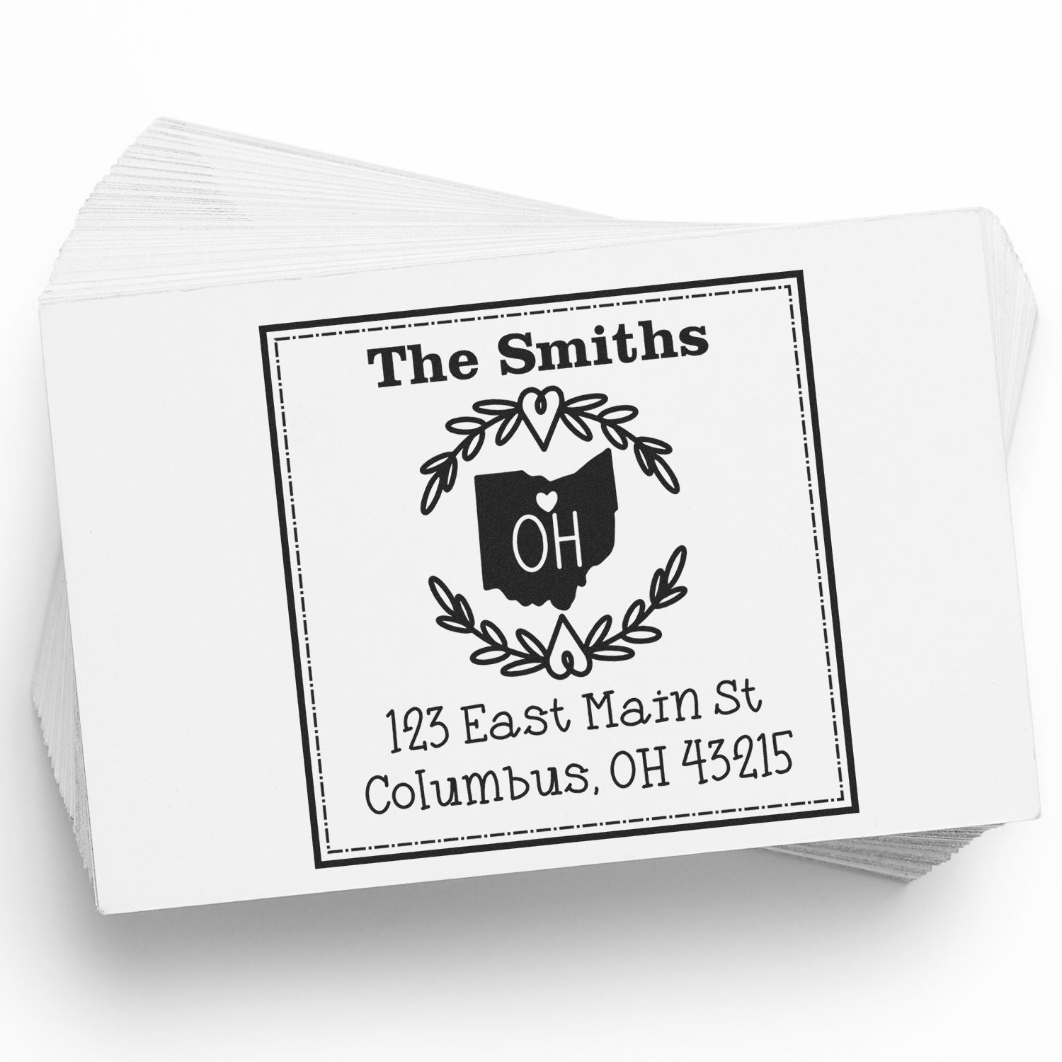 Self-Inking Ohio State Wreath Personalized Address Stamp - Engineer Seal Stamps