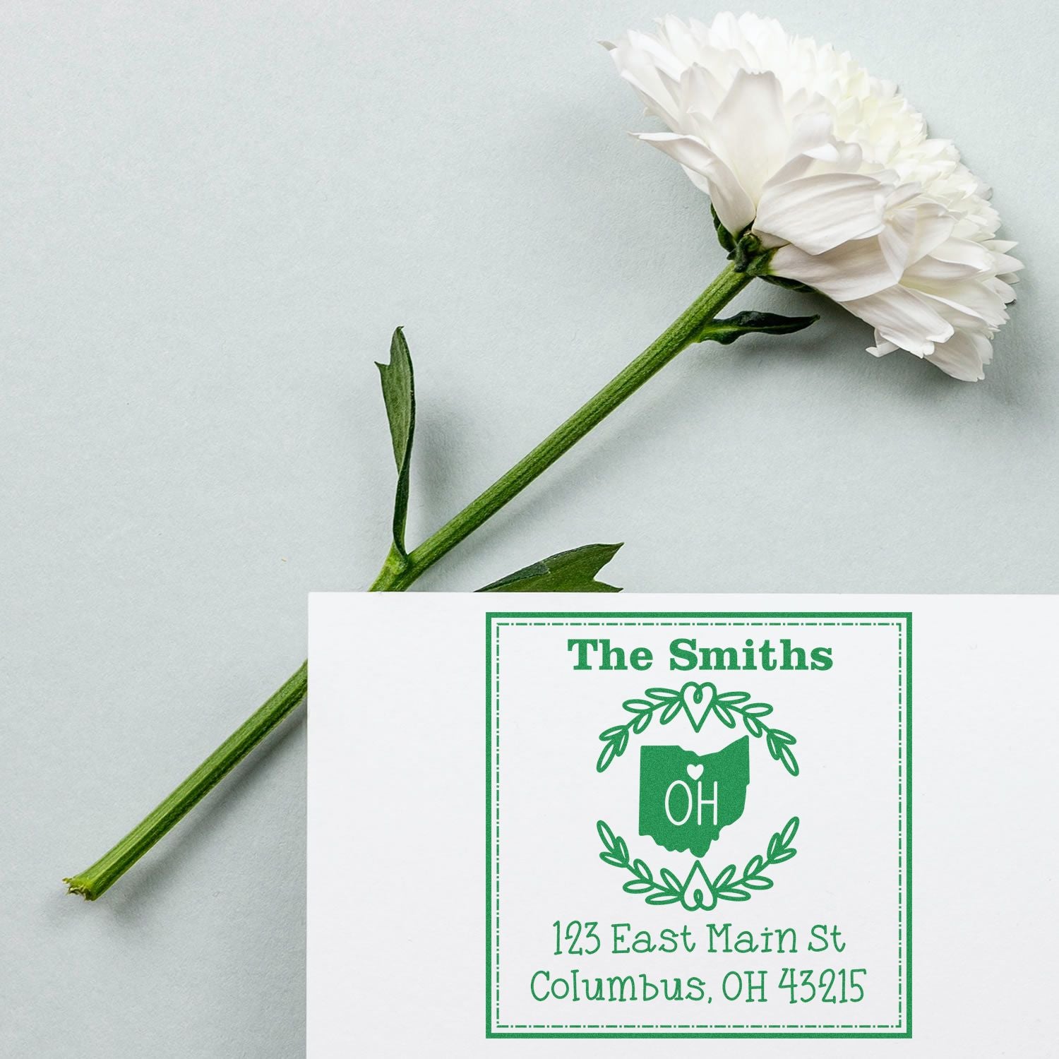 Self-Inking Ohio State Wreath Personalized Address Stamp - Engineer Seal Stamps