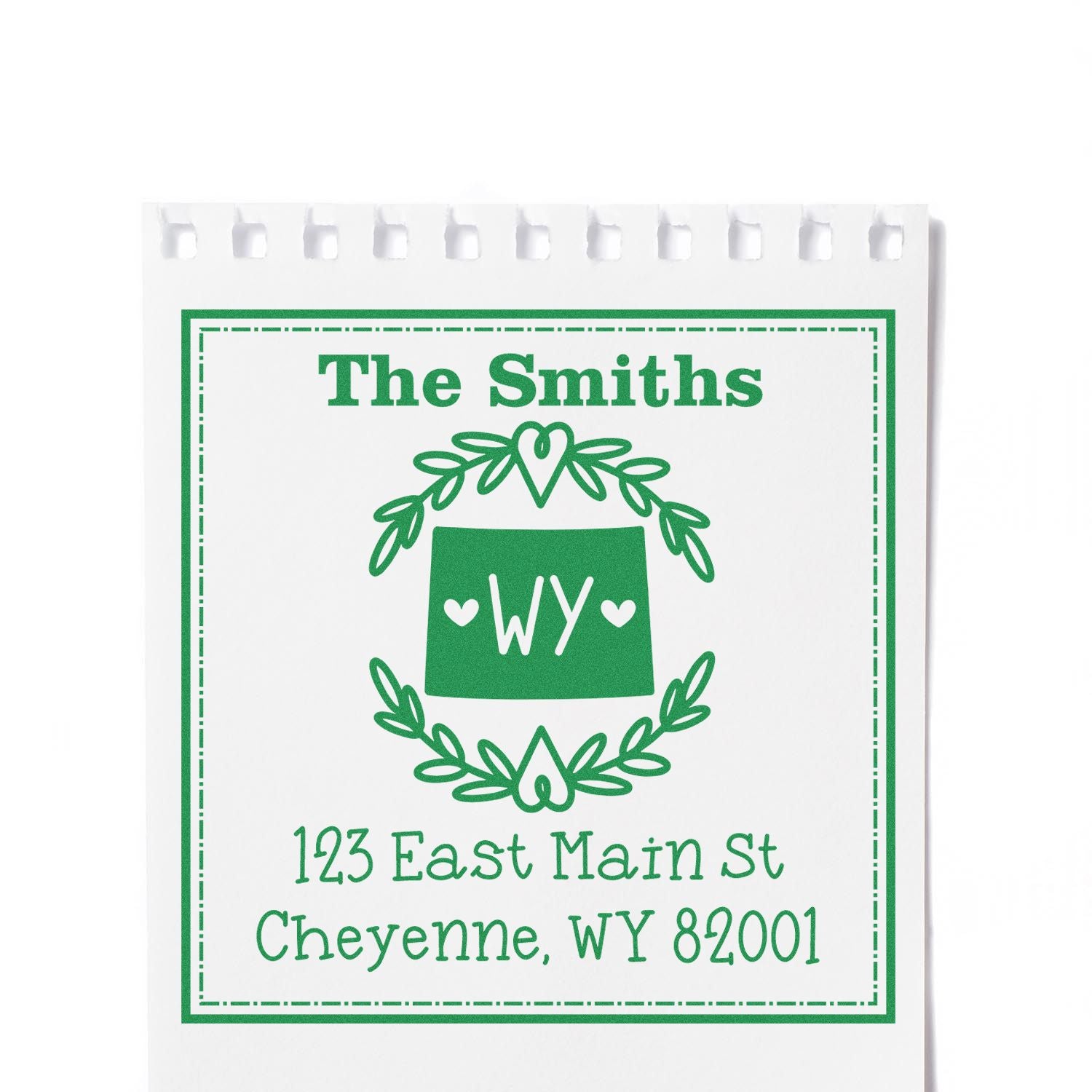 Self-Inking Wyoming State Wreath Personalized Home Address Stamp - Engineer Seal Stamps