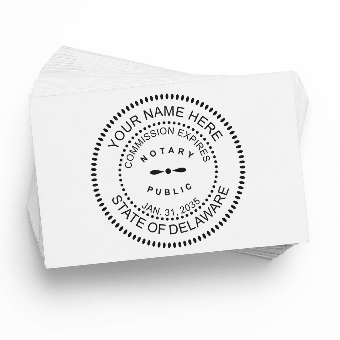 Delaware Notary Stamp and Seal Bundle with Notary Desk Seal and Round Wood Notary Stamp - Engineer Seal Stamps