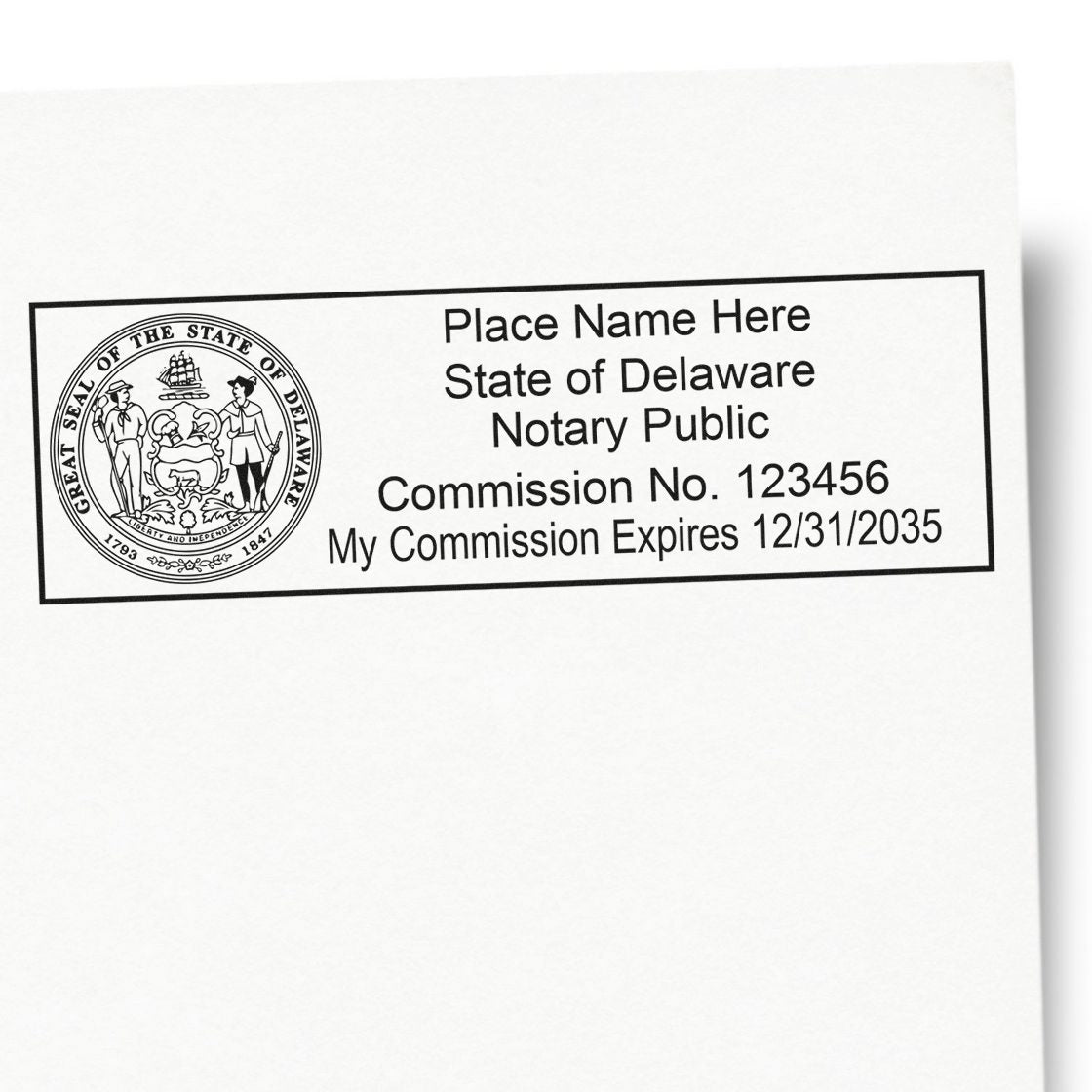 DE Hybrid Seal and Notary Rectangular Wood Stamp Kit - Engineer Seal Stamps