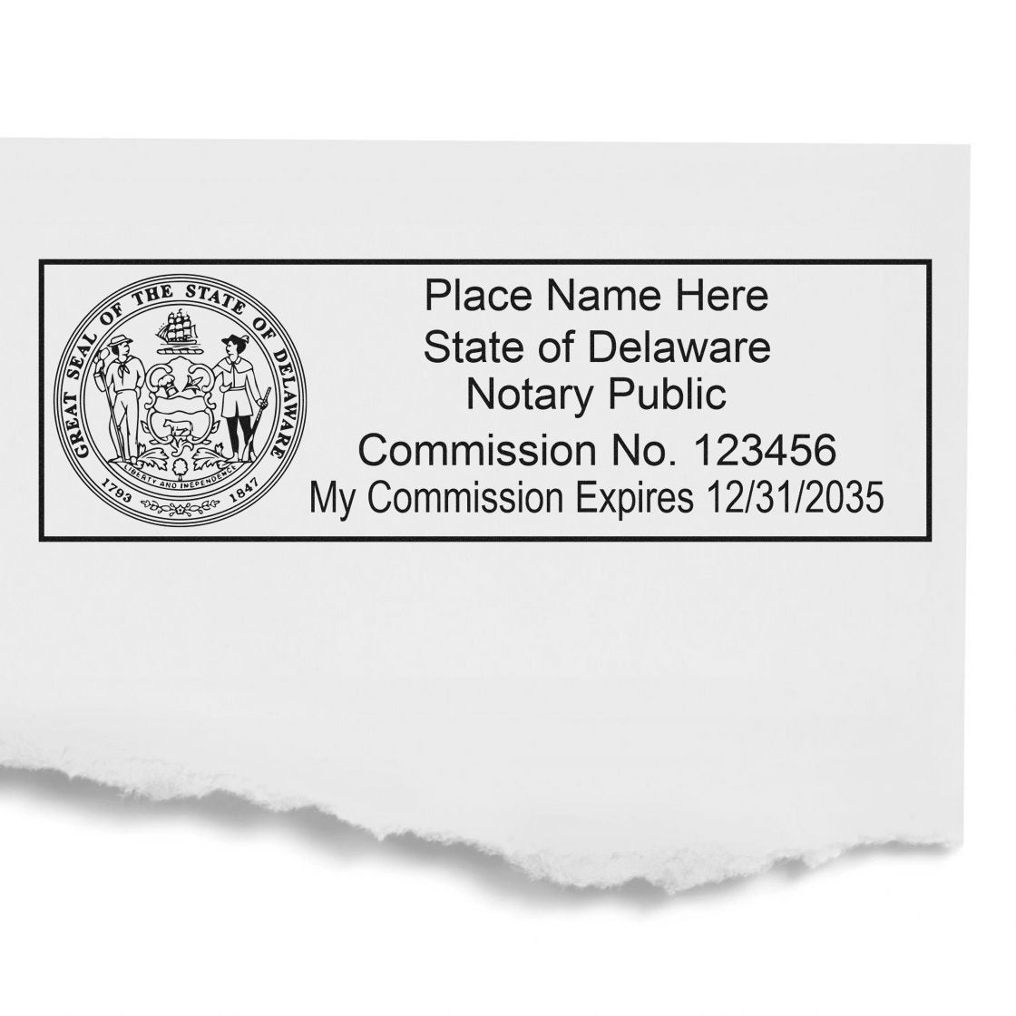 Delaware Notary Desk Seal with Rectangular Self Inking Notary Stamp Bundle - Engineer Seal Stamps