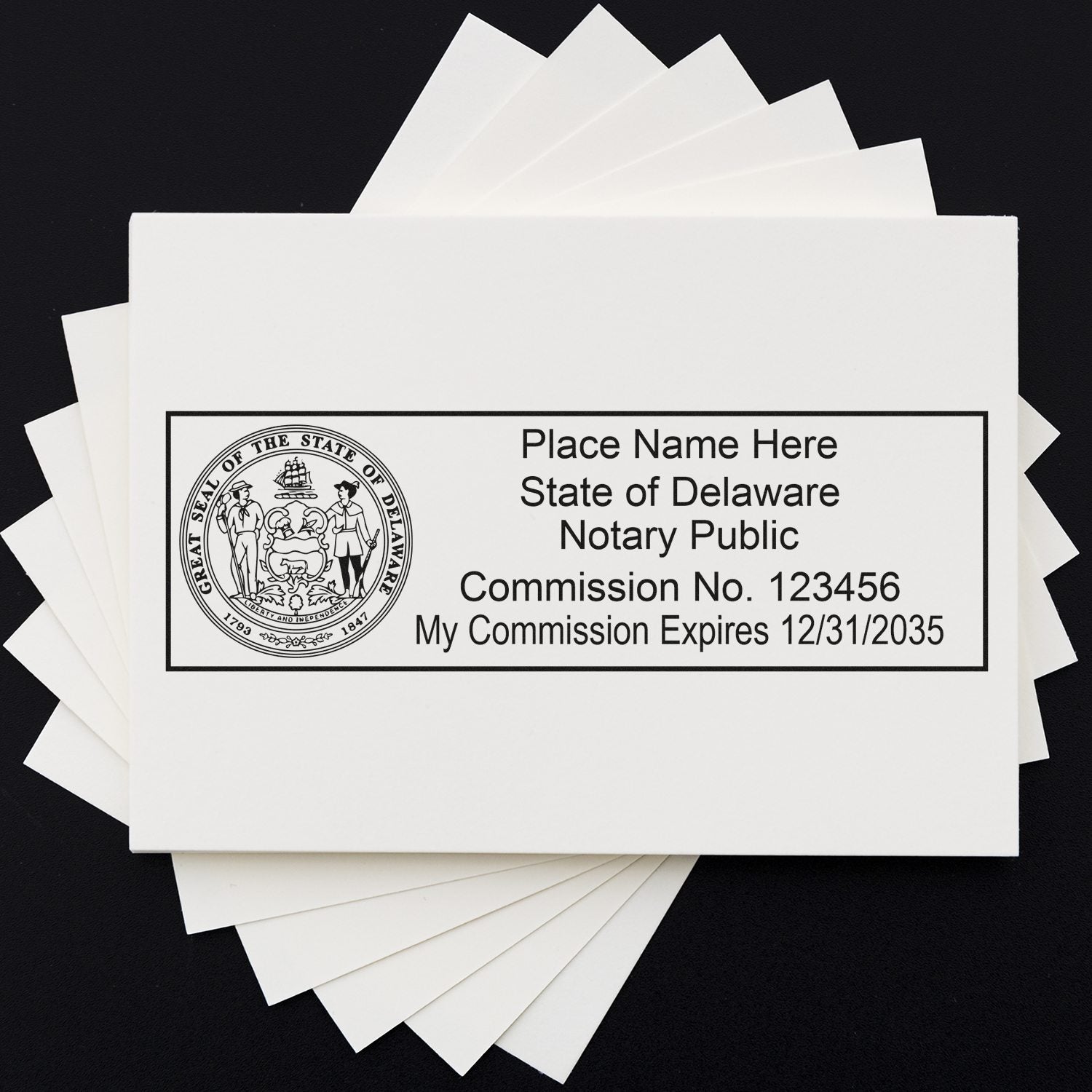 Soft Seal Delaware Notary Embossing Seal with Rectangular MaxLight Rectangular MaxLight Notary Stamp Kit - Engineer Seal Stamps