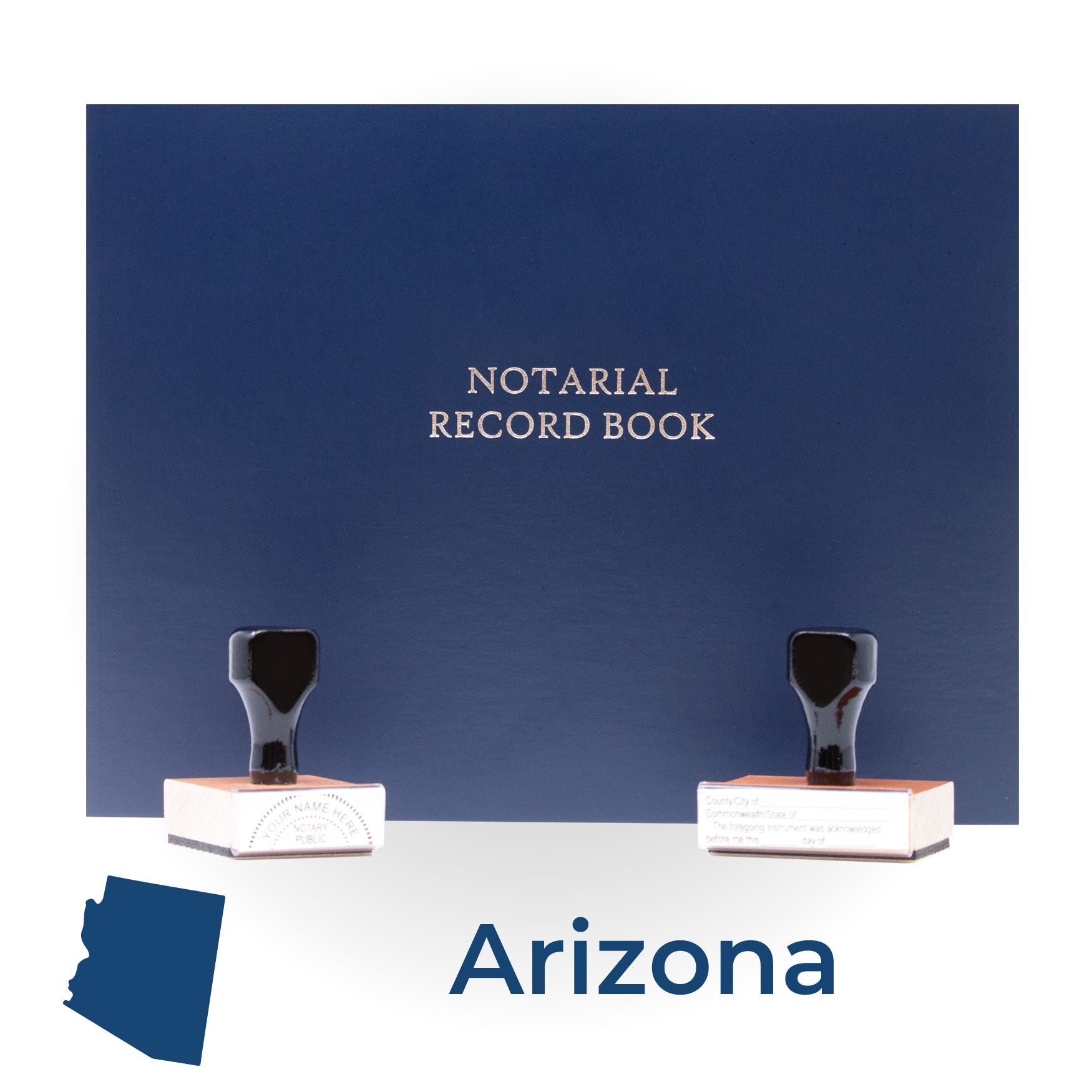 Arizona Round Notary Kit with Rubber Stamps - Engineer Seal Stamps