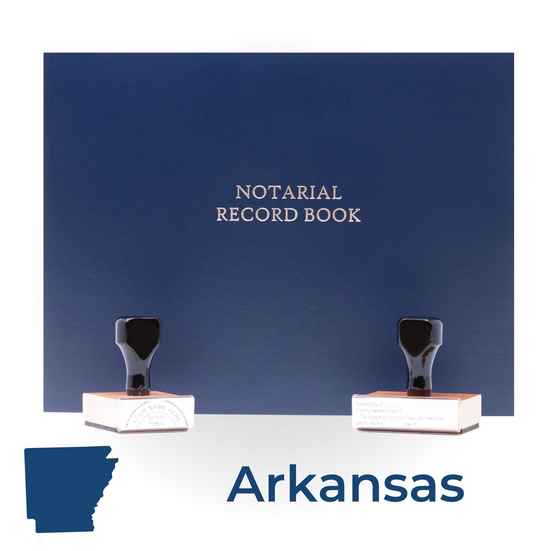 Arkansas Round Notary Kit with Rubber Stamps - Engineer Seal Stamps