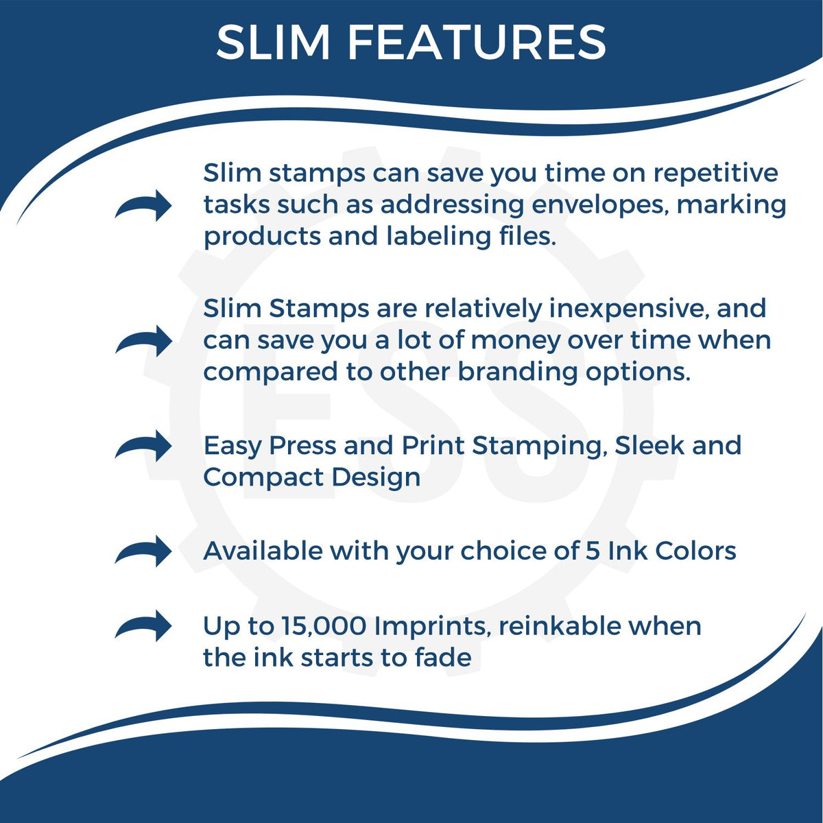 Super Slim 2054 Customized Pre-Inked Stamp 3/4 x 2