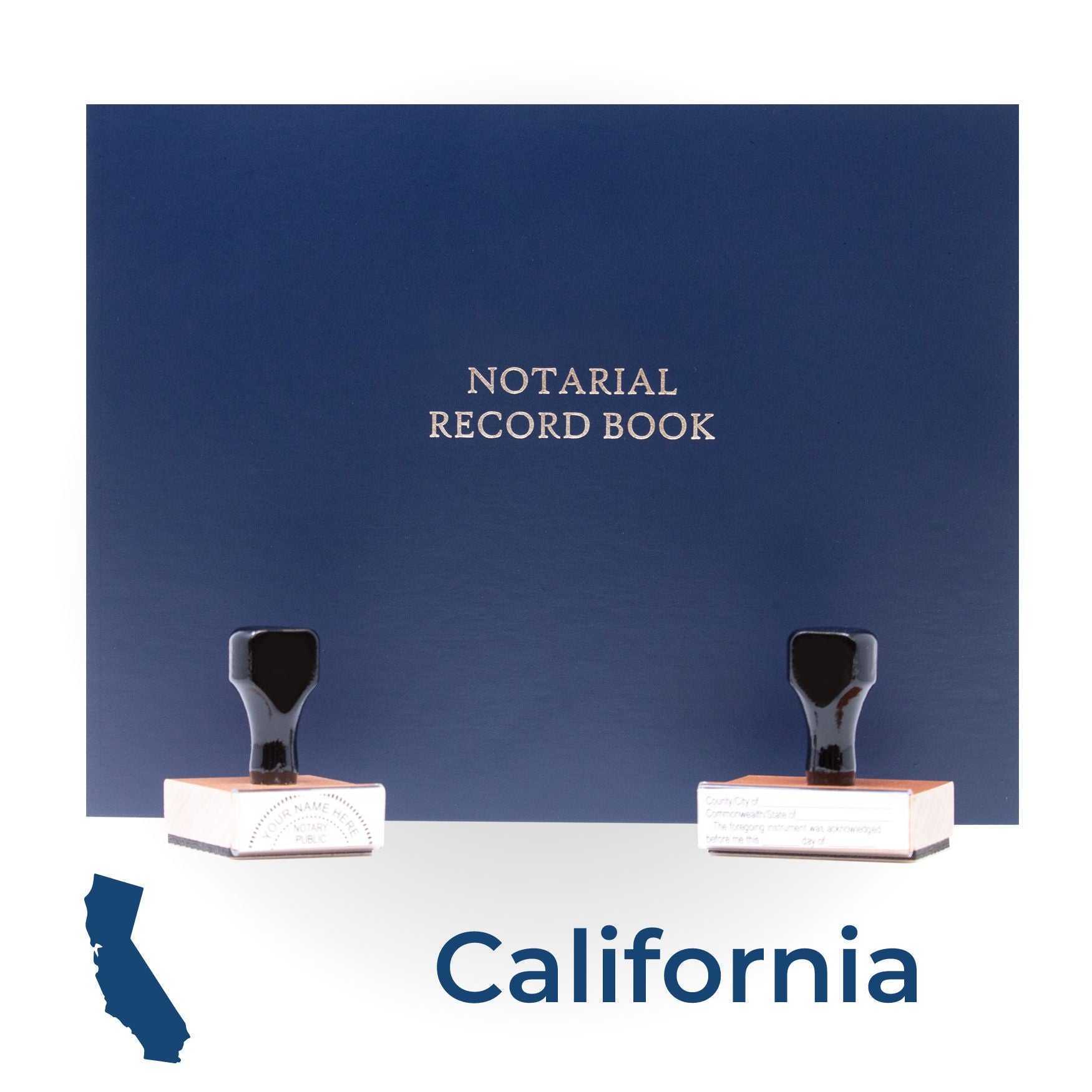 California Round Notary Kit with Rubber Stamps - Engineer Seal Stamps
