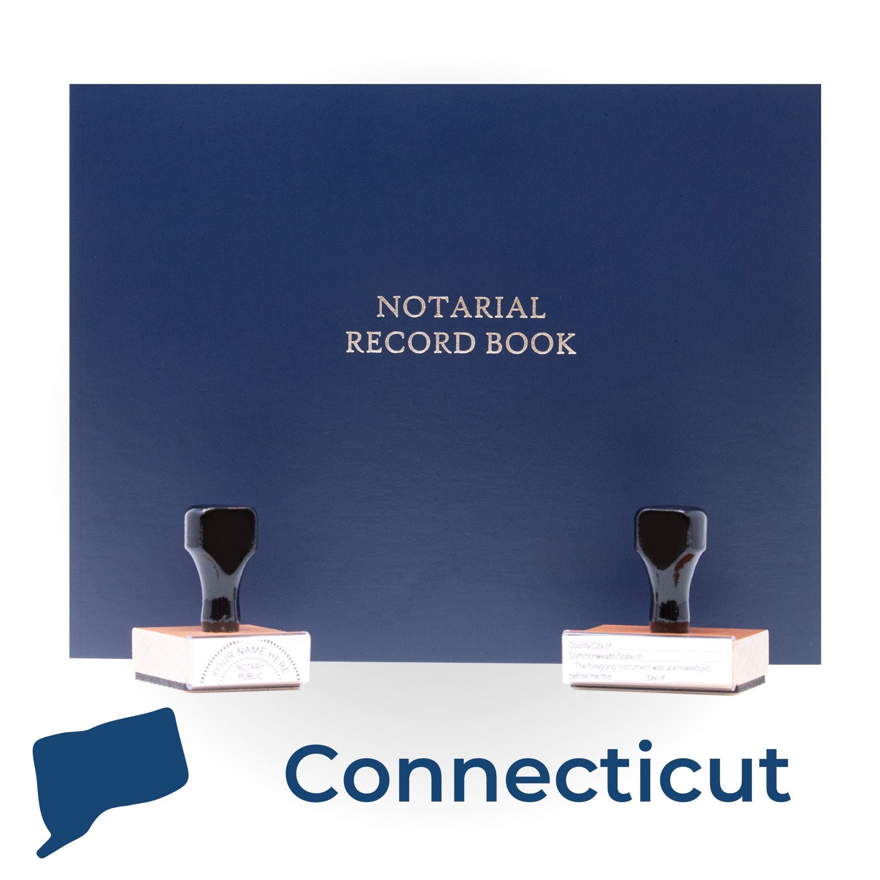 Connecticut Round Notary Kit with Rubber Stamps - Engineer Seal Stamps