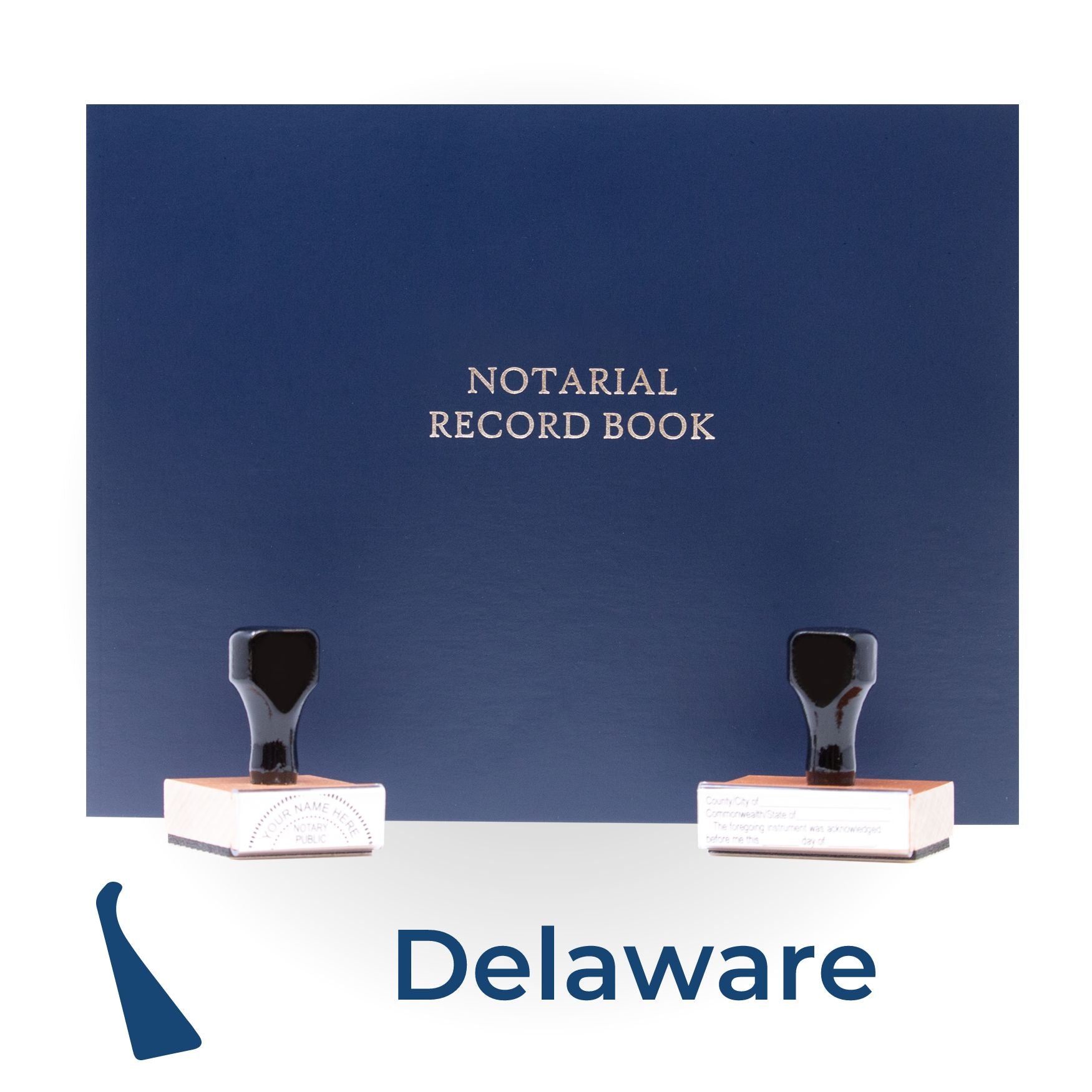 Delaware Round Notary Kit with Rubber Stamps - Engineer Seal Stamps