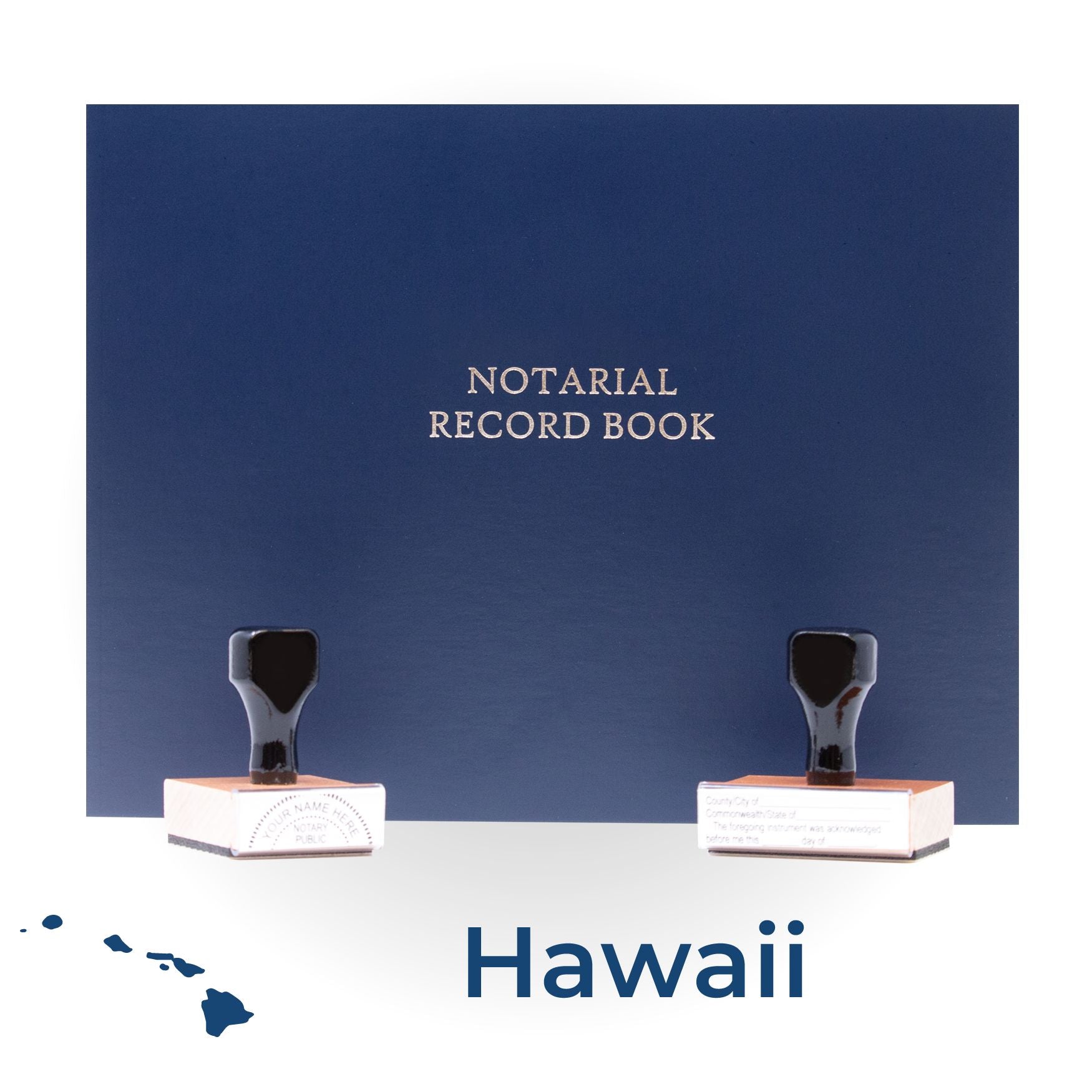 Hawaii Round Notary Kit with Rubber Stamps - Engineer Seal Stamps
