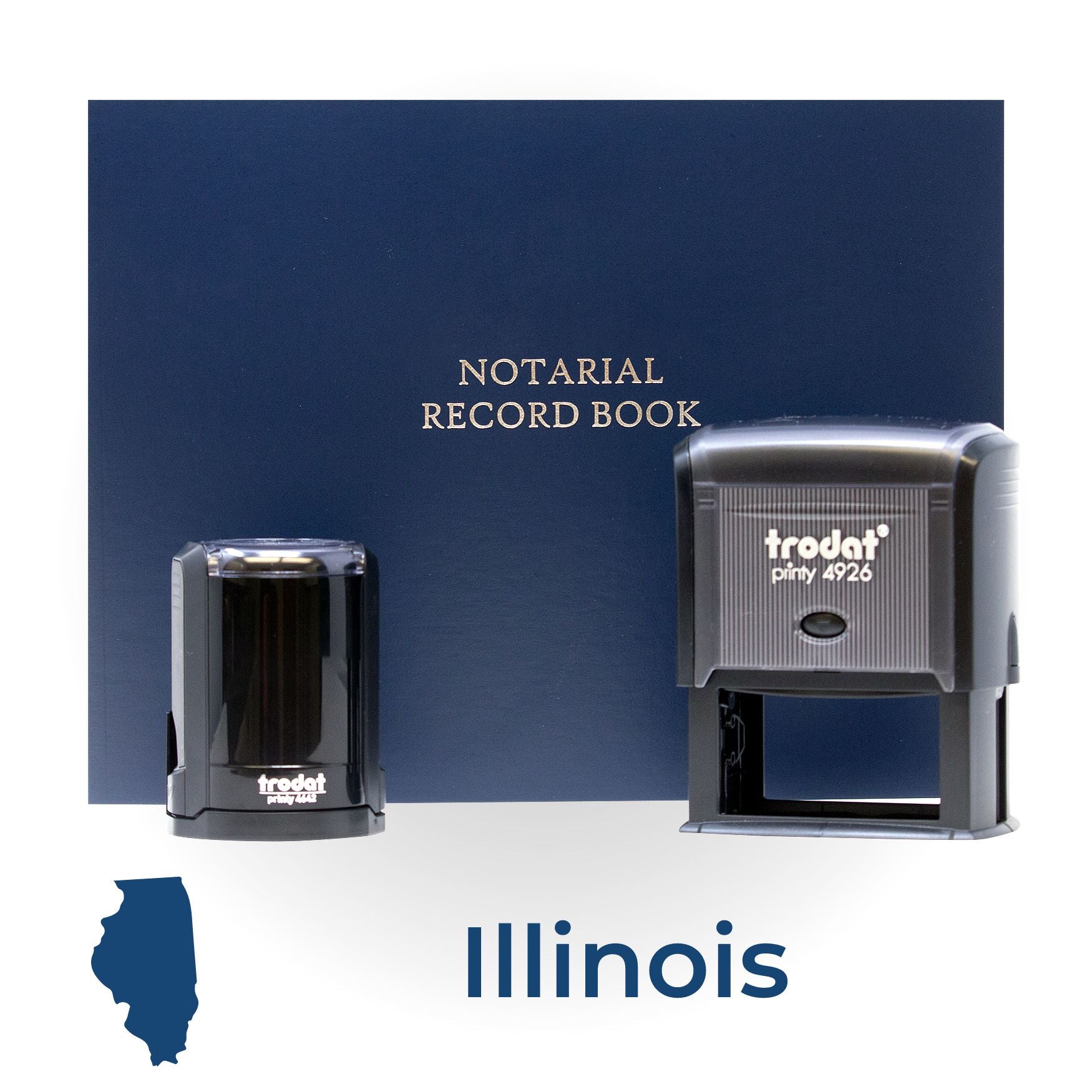 Self Inking Notary Supply Kit for Illinois - Engineer Seal Stamps