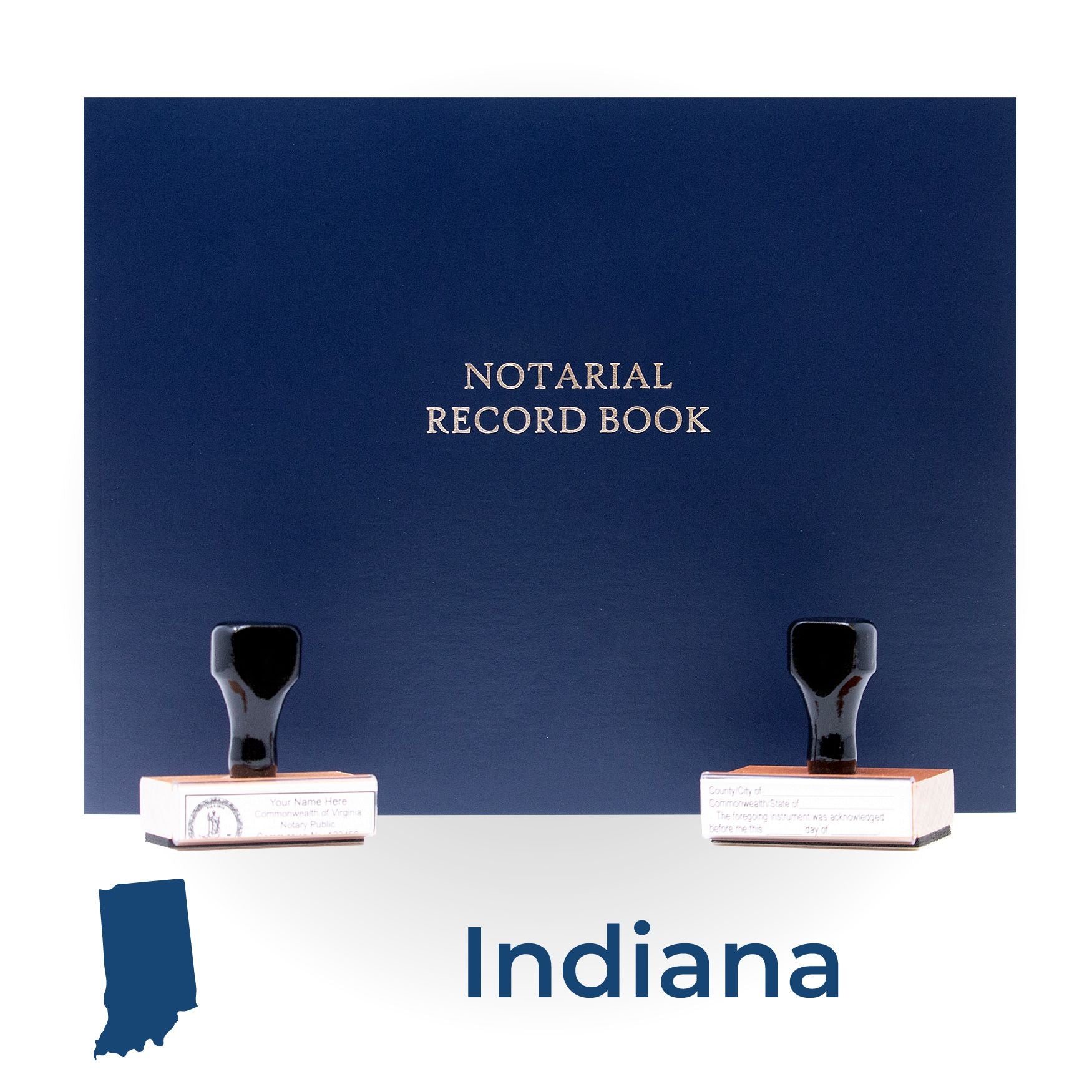 Indiana Notary Public Kit with Rubber Stamps - Engineer Seal Stamps